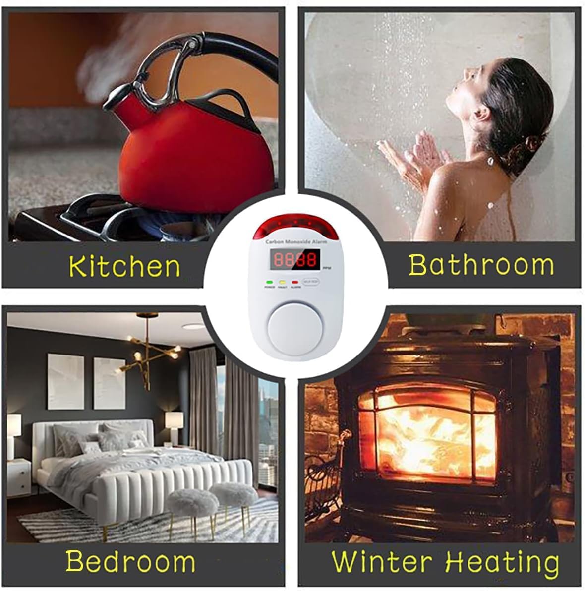 DYWL SECURITY Carbon Monoxide Detectors Portable Carbon Monoxide Detector for Travel Carbon Monoxide Detector Plug in Wall with LED Digital Display Voice Light Plug and Play - 1 Pack - Image 6