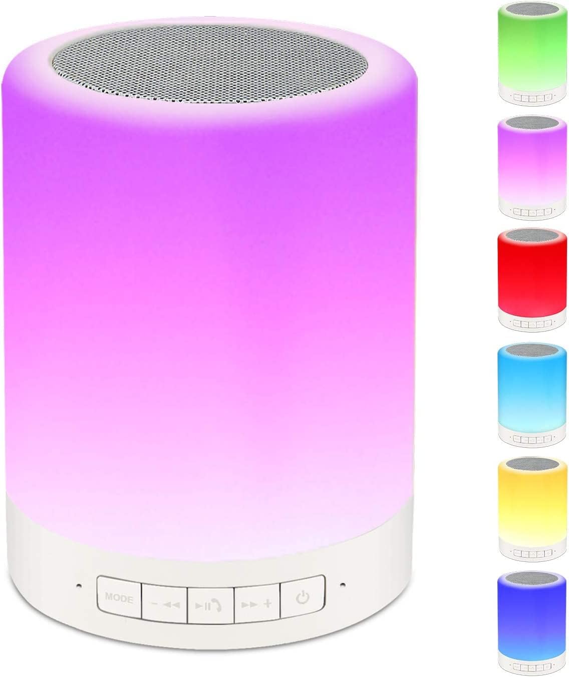 Night Light Portable Wireless Bluetooth Speaker RAGZAN Smart Touch Control Bedside Table Lamp with Colorful Led, Best Gift for Women Men Teens Kids Children Students Girlfriend Boyfriend - Image 2