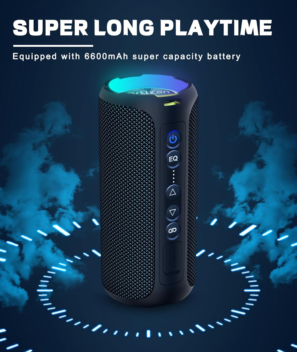 Ortizan Bluetooth Speaker, Portable Bluetooth Speaker, 40W Speakers Bluetooth Wireless with Led Light, 360° Strong bass Stereo, IPX7 Waterproof Bluetooth Speaker, 30H Playtime, Dual Pairing for Home - Image 7