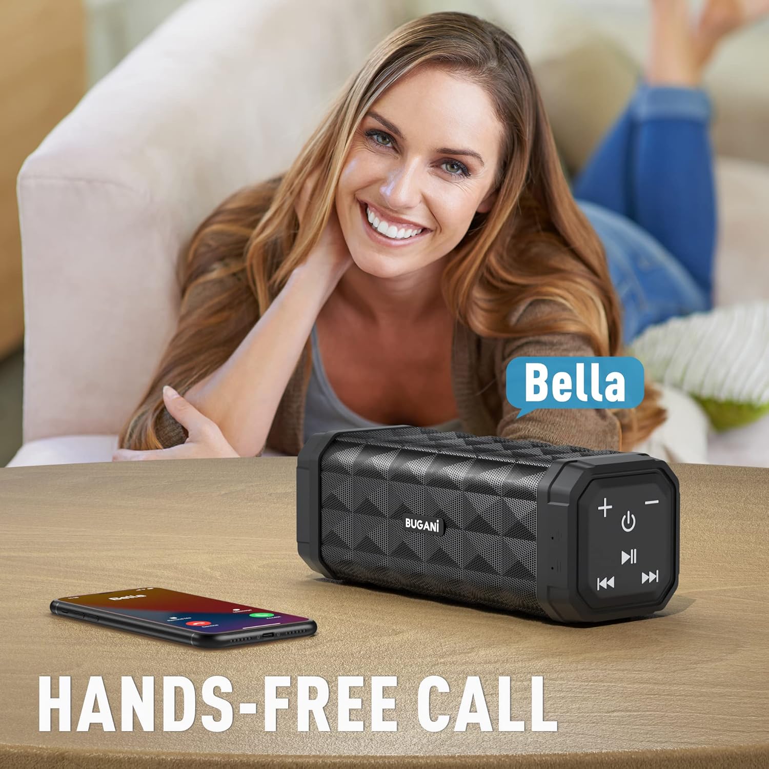 Bluetooth Speaker M99 Portable Speaker Bluetooth Wireless, Louder Volume, Stereo Sound, 24H Playtime, 100ft Connection Range, IPX5 Waterproof, Built-in Mic, Wireless Speaker for Home, Outdoor, Black - Image 6