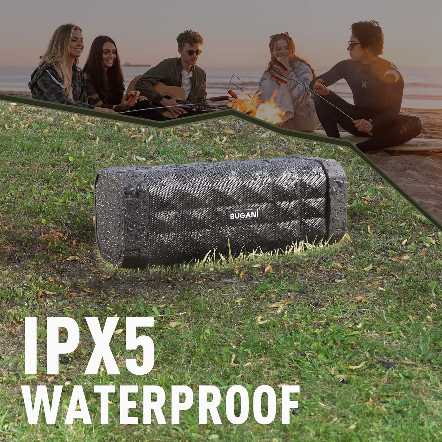 Bluetooth Speaker M99 Portable Speaker Bluetooth Wireless, Louder Volume, Stereo Sound, 24H Playtime, 100ft Connection Range, IPX5 Waterproof, Built-in Mic, Wireless Speaker for Home, Outdoor, Black - Image 8