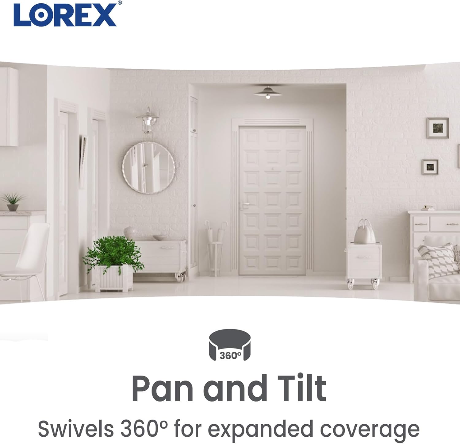 Lorex Pan & Tilt Indoor Security Camera - Wireless 2K WiFi Camera with Person Detection, Two-Way Talk and Smart Home Compatibility (16GB MicroSD) - Image 4