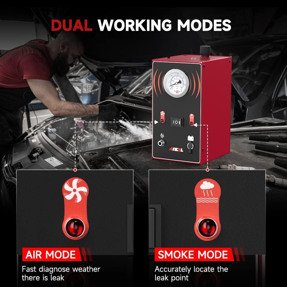 ANCEL S200 Automotive Smoke Machine with Built-in Air Pump & Advanced Overheat Protection - Fast & Accurate EVAP, Vacuum, Exhaust Leak Testing for All Cars, Motorcycles, Trucks - Image 6