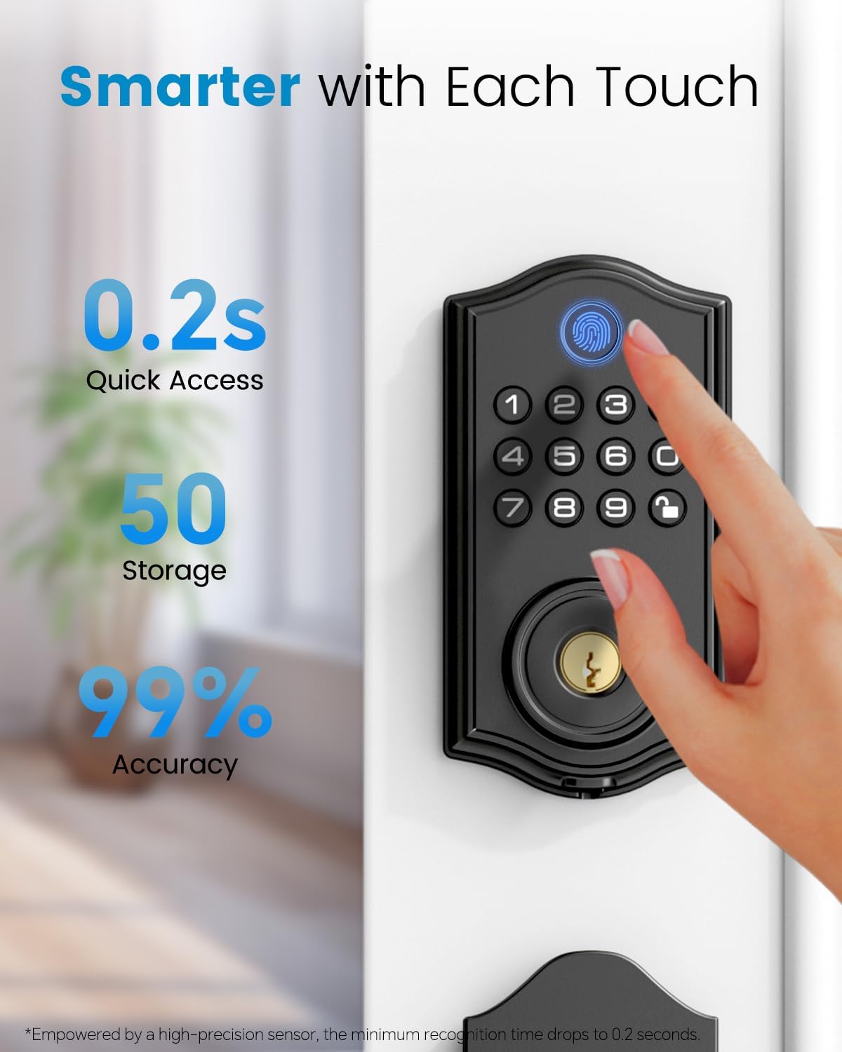 Leecici Fingerprint Door Lock Set, Keyless Entry Door Lock, Smart Locks for Front Door, Electronic Keypad Deadbolt Lock with Lever Handle, Bluetooth APP, Auto Lock, Code Door Lock, Easy to Install - Image 5