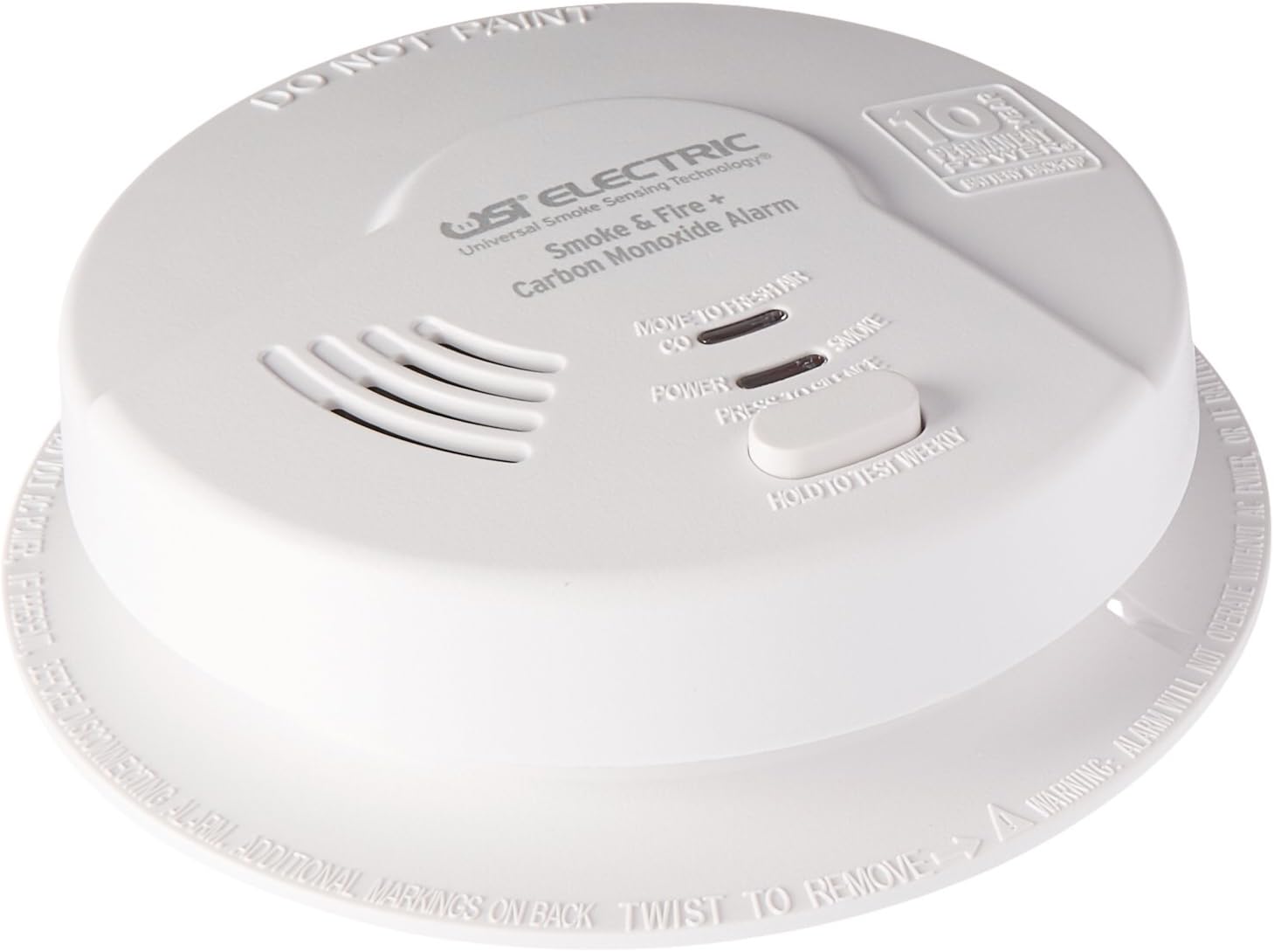 Universal Security Instruments Hardwired 10 Year Tamper Proof Permanent Power Sealed Battery 3-in-1 Universal Smoke Sensing & Carbon Monoxide Combination Alarm, Model MIC1509S,White, Corded Electric - Image 4