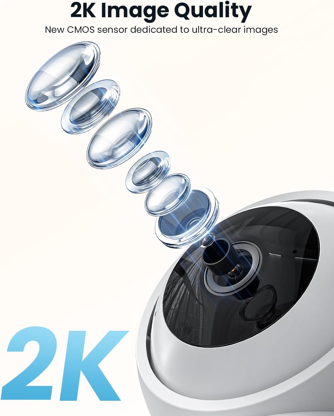 ieGeek 2K Indoor Security Camera, 5G/2.4G WiFi Pet Cameras for Home Security, 360° Dog Cam w/Auto Tracking, Smart Motion Detection, Phone App, Baby Monitor, 3MP Night Vision, Works with Alexa(2 Pack) - Image 3