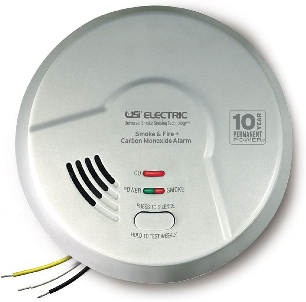 Universal Security Instruments Hardwired 10 Year Tamper Proof Permanent Power Sealed Battery 3-in-1 Universal Smoke Sensing & Carbon Monoxide Combination Alarm, Model MIC1509S,White, Corded Electric - Image 2