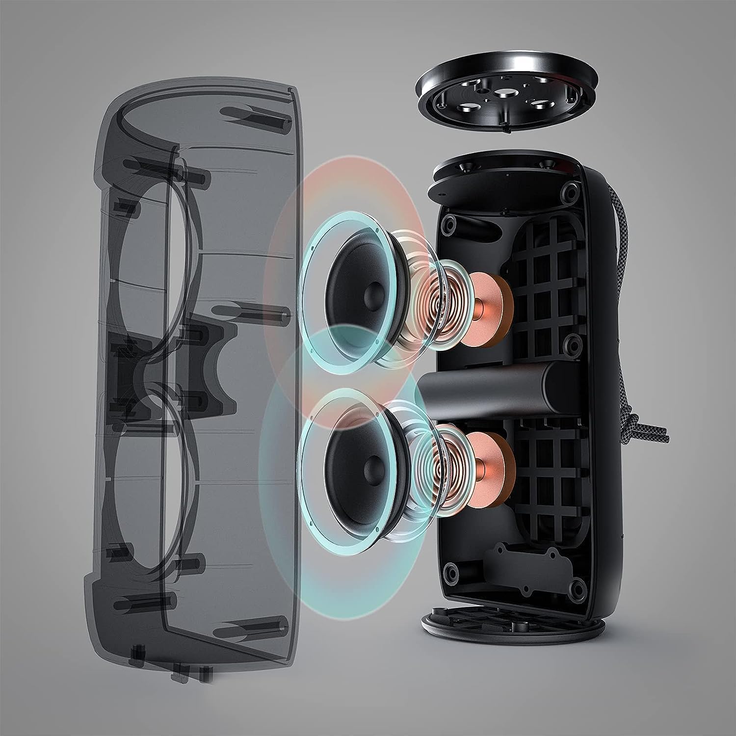 Monster S310 Bluetooth Speaker, Portable Bluetooth Speaker, 30W True Wireless Stereo Pairing Deliver Dynamic Sound, Waterproof Speaker, Bluetooth 5.2 Built-in Mic, 24H, for Family Outdoor - Image 3