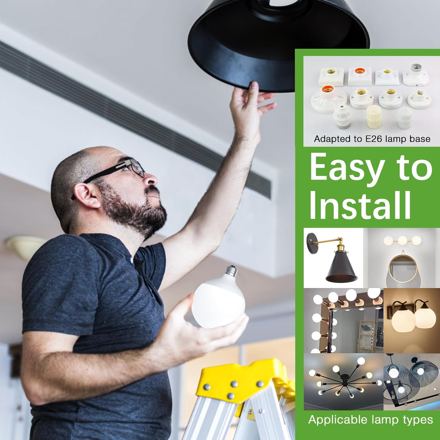LED Light Bulb, G120 Globe Bulb,20W Globe Light Bulbs,Daylight 4000k Led Bulb,Non-Dimmable,E26 Base Large Decorative Lamp,1800 Lumer, for Indoor Room Globe Light(20w4000k No-dimmable Natural White) - Image 7