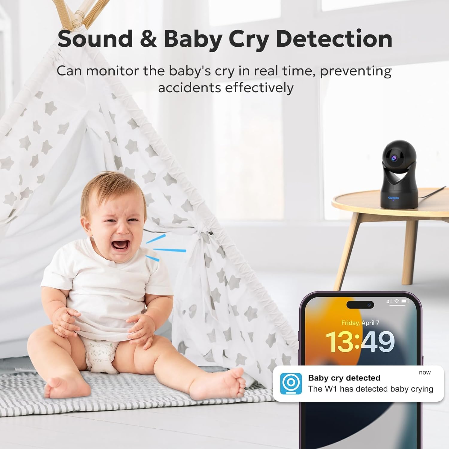 Indoor Camera 2K, Owltron 360° Pet Camera, 2.4GHz WiFi Home Security Cameras with Motion Detection for Baby/Elder/Nanny/Dog with Night Vision, 24/7 SD Card&Cloud Storage, Works with Alexa - Image 4