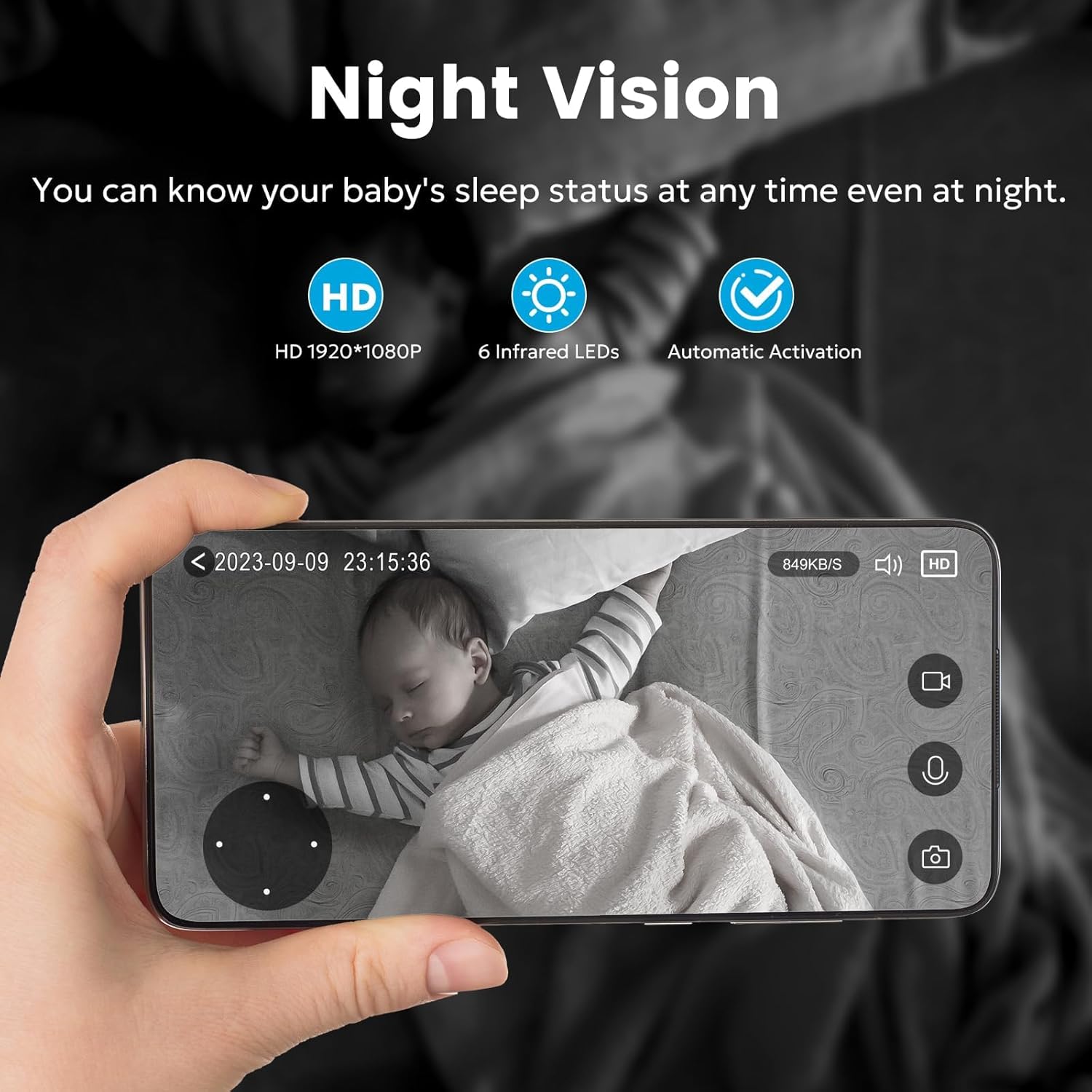 Indoor Camera 2K, Owltron 360° Pet Camera, 2.4GHz WiFi Home Security Cameras with Motion Detection for Baby/Elder/Nanny/Dog with Night Vision, 24/7 SD Card&Cloud Storage, Works with Alexa - Image 5