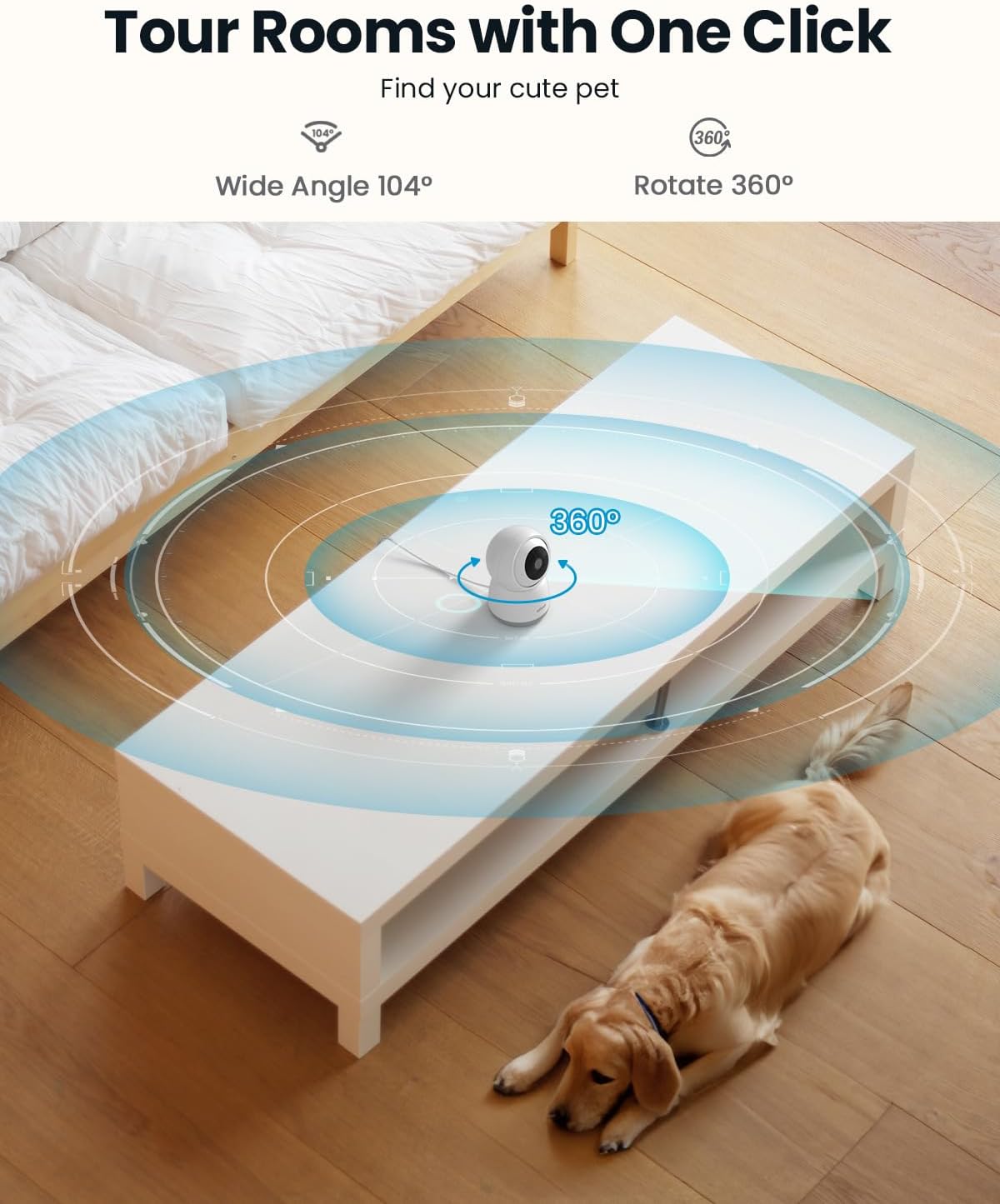 ieGeek 2K Indoor Security Camera, 5G/2.4G WiFi Pet Cameras for Home Security, 360° Dog Cam w/Auto Tracking, Smart Motion Detection, Phone App, Baby Monitor, 3MP Night Vision, Works with Alexa(2 Pack) - Image 6