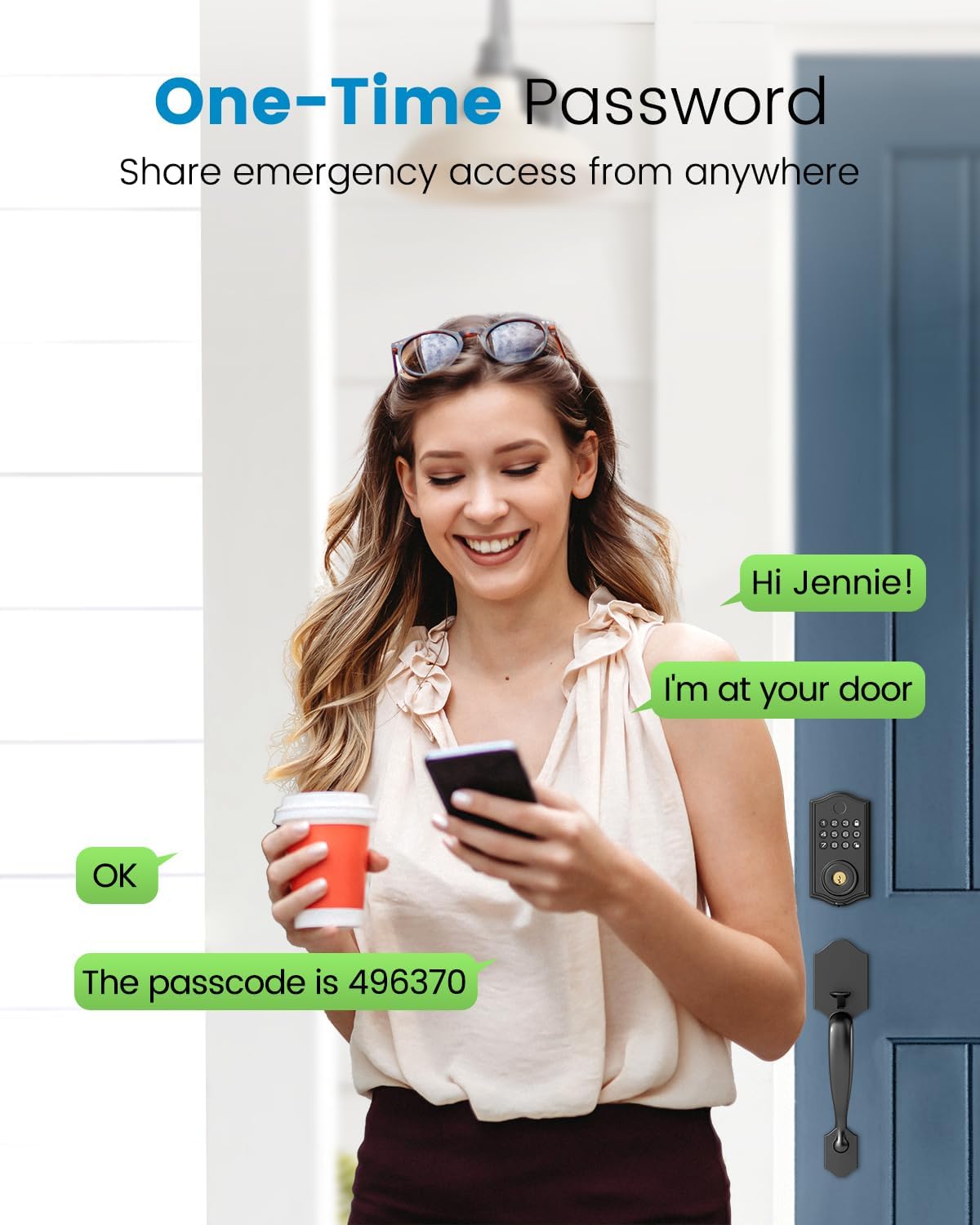 Leecici Fingerprint Door Lock Set, Keyless Entry Door Lock, Smart Locks for Front Door, Electronic Keypad Deadbolt Lock with Lever Handle, Bluetooth APP, Auto Lock, Code Door Lock, Easy to Install - Image 7