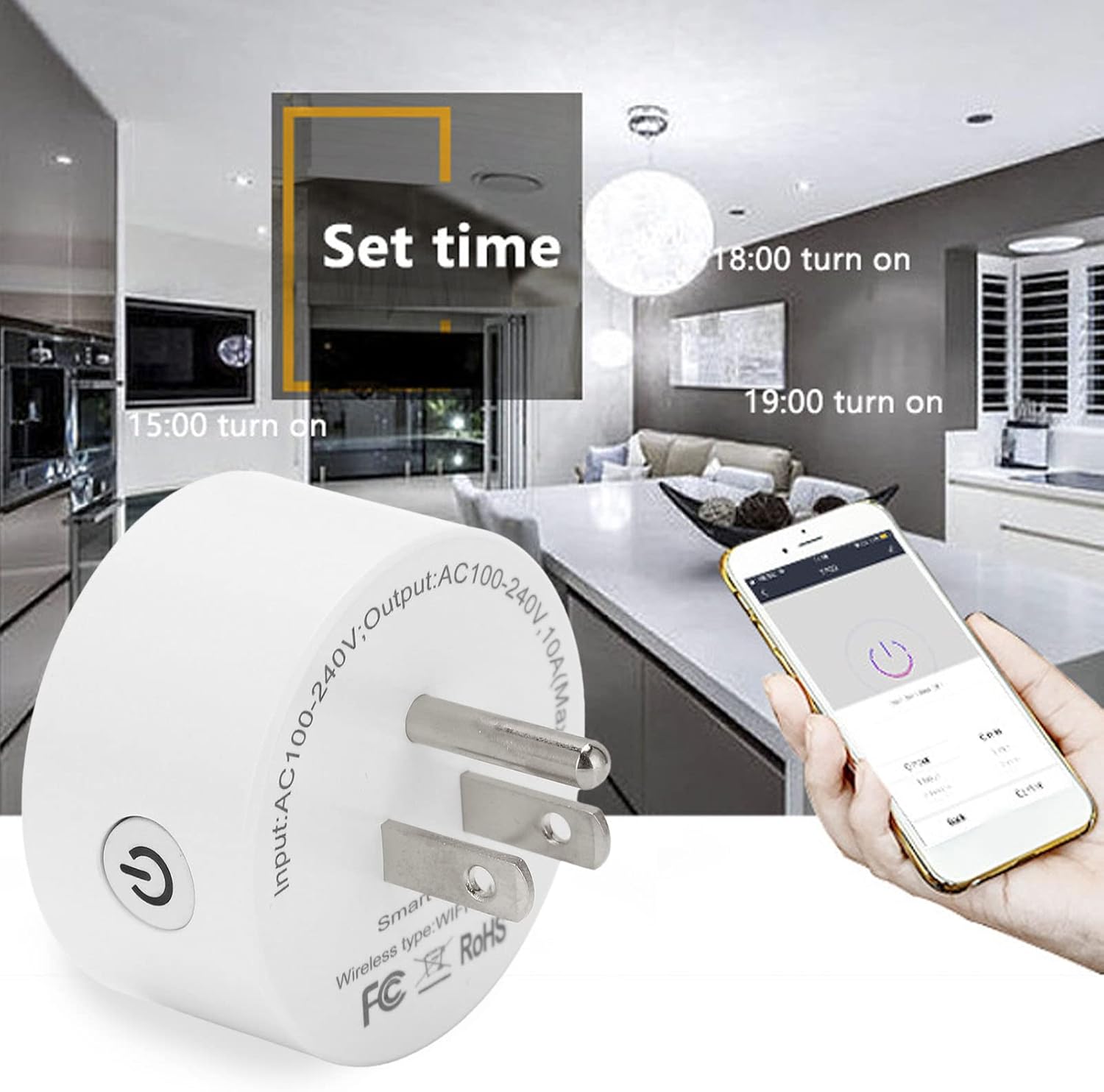 Smart Plug, Intelligent App Remote Control Smart Plug PC US Plug 100-240V AC 10A Fireproof for Household for ZigBee3.0 - Image 7