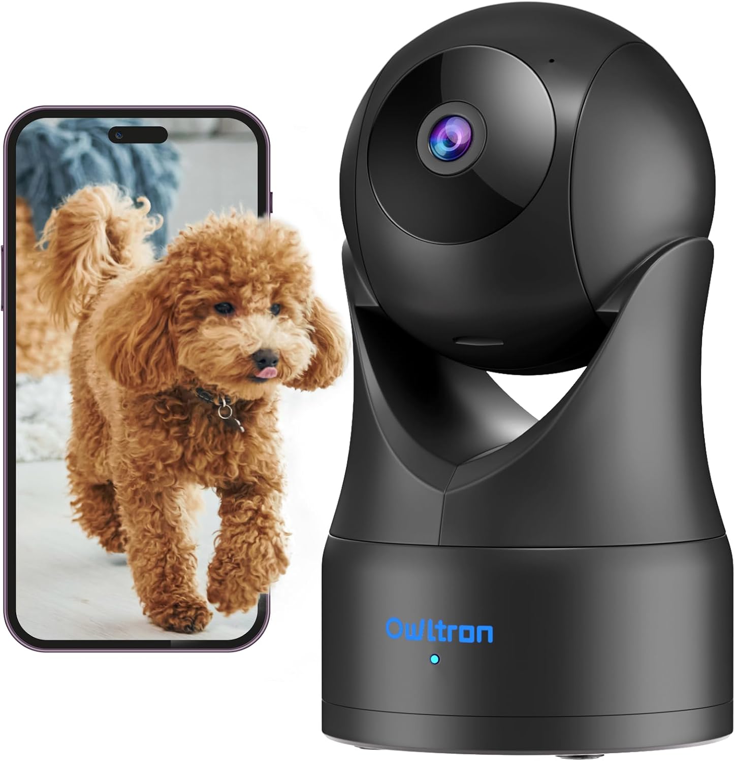 Indoor Camera 2K, Owltron 360° Pet Camera, 2.4GHz WiFi Home Security Cameras with Motion Detection for Baby/Elder/Nanny/Dog with Night Vision, 24/7 SD Card&Cloud Storage, Works with Alexa - Image 2