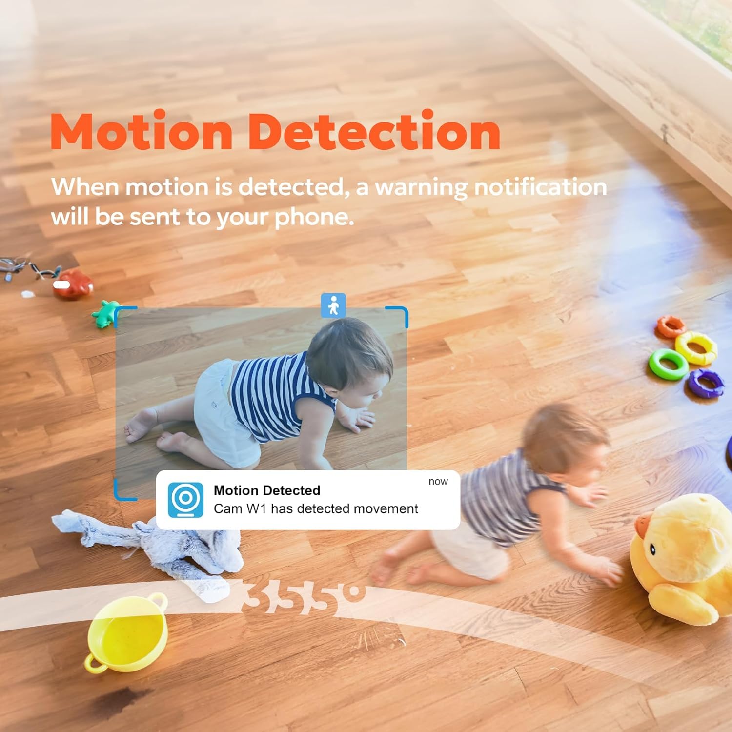 Indoor Camera 2K, Owltron 360° Pet Camera, 2.4GHz WiFi Home Security Cameras with Motion Detection for Baby/Elder/Nanny/Dog with Night Vision, 24/7 SD Card&Cloud Storage, Works with Alexa - Image 6