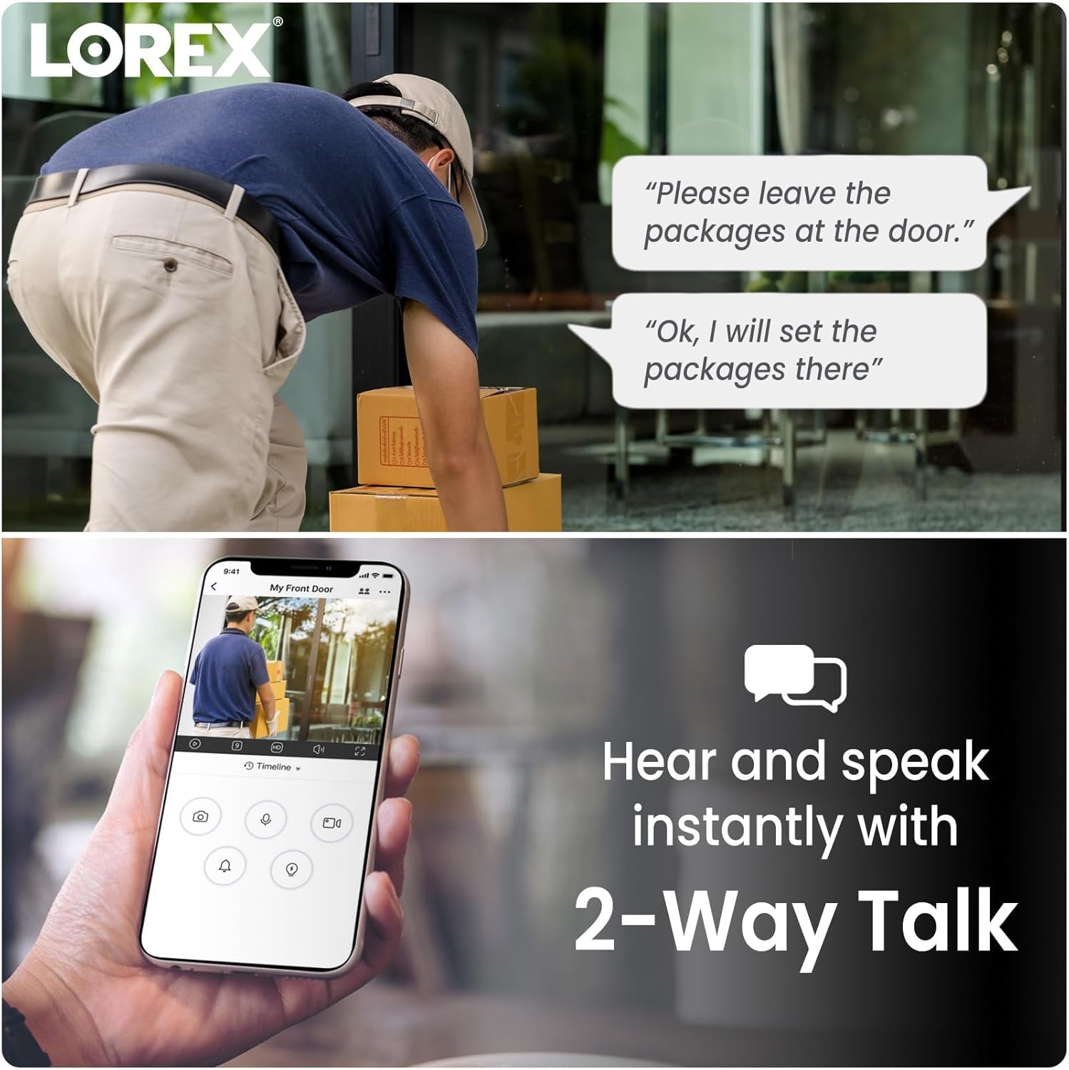 Lorex Pan & Tilt Indoor Security Camera - Wireless 2K WiFi Camera with Person Detection, Two-Way Talk and Smart Home Compatibility (16GB MicroSD) - Image 5