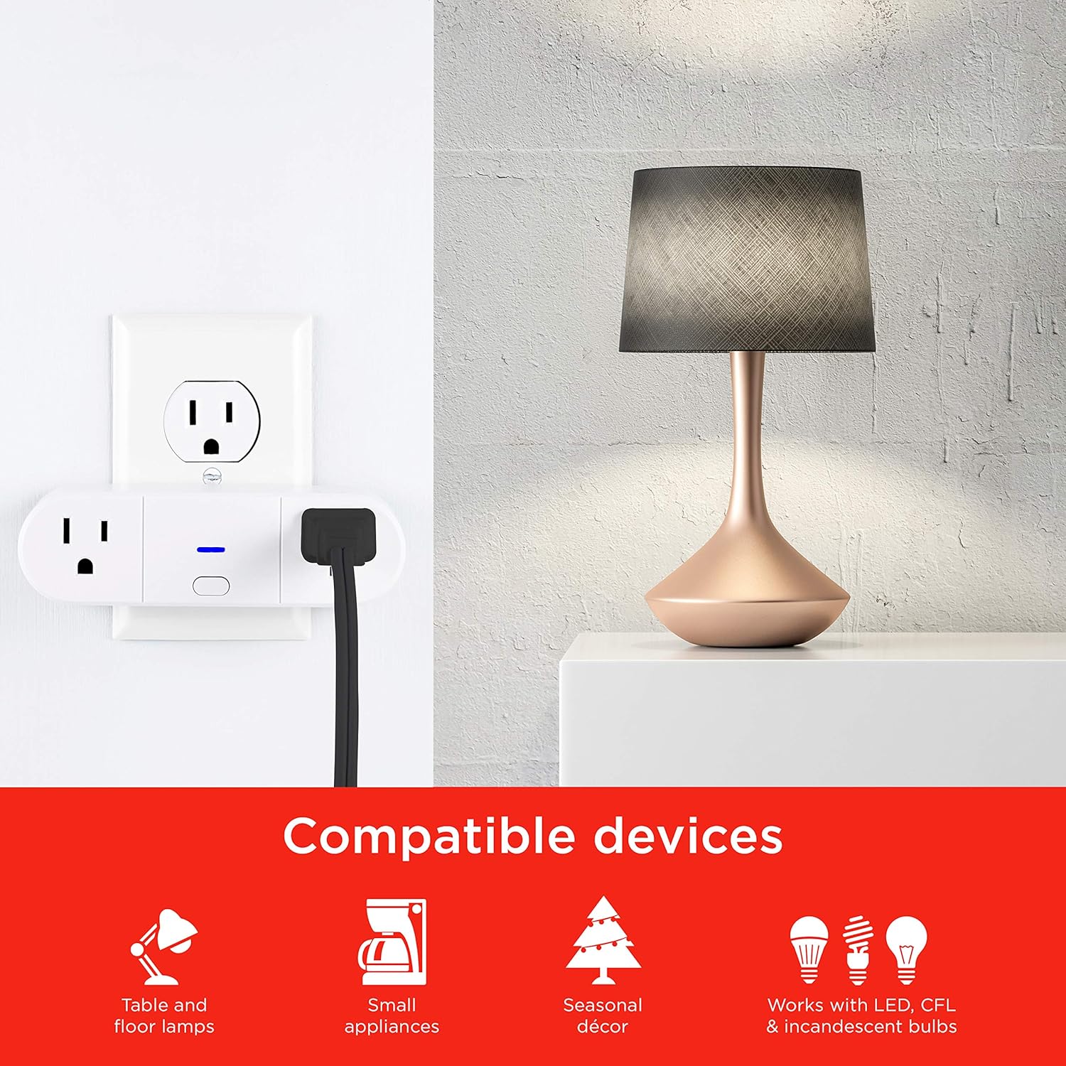 UltraPro Smart Plug, Dual WiFi Outlet Compatible with Alexa, Echo & Google Home, No Hub Required, Remote Control, ETL Certified, 2 Grounded Sockets, 2-Pack, 51403 - Image 5