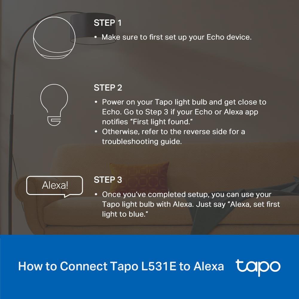 TP-Link Tapo Smart Light Bulbs, 16M Colors RGBW, Dimmable, Compatible with Alexa and Google Home, Amazon CFH&FFS, A19, 60W Equivalent, 800LM CRI>90, 2.4GHz WiFi only (Tapo L531E) - Image 9
