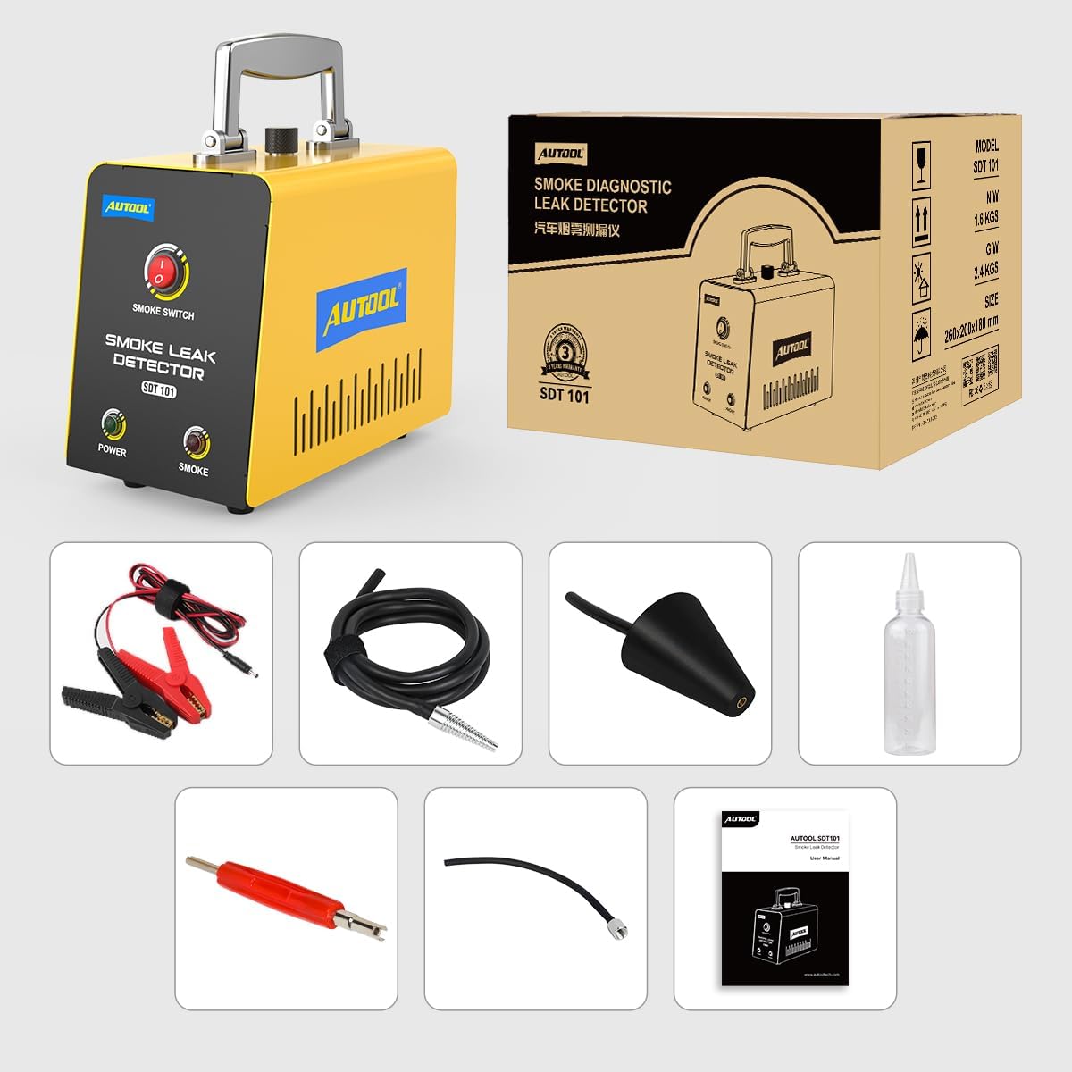 Smoke Machine Leak Detector,Evap Vacuum Smoke Diagnostic Tester,Pipeline Fuel Leakage Detector Compatible with 12V Cars, Trucks, Motorcycle, ATV, Boats, Snowmobiles - Image 9