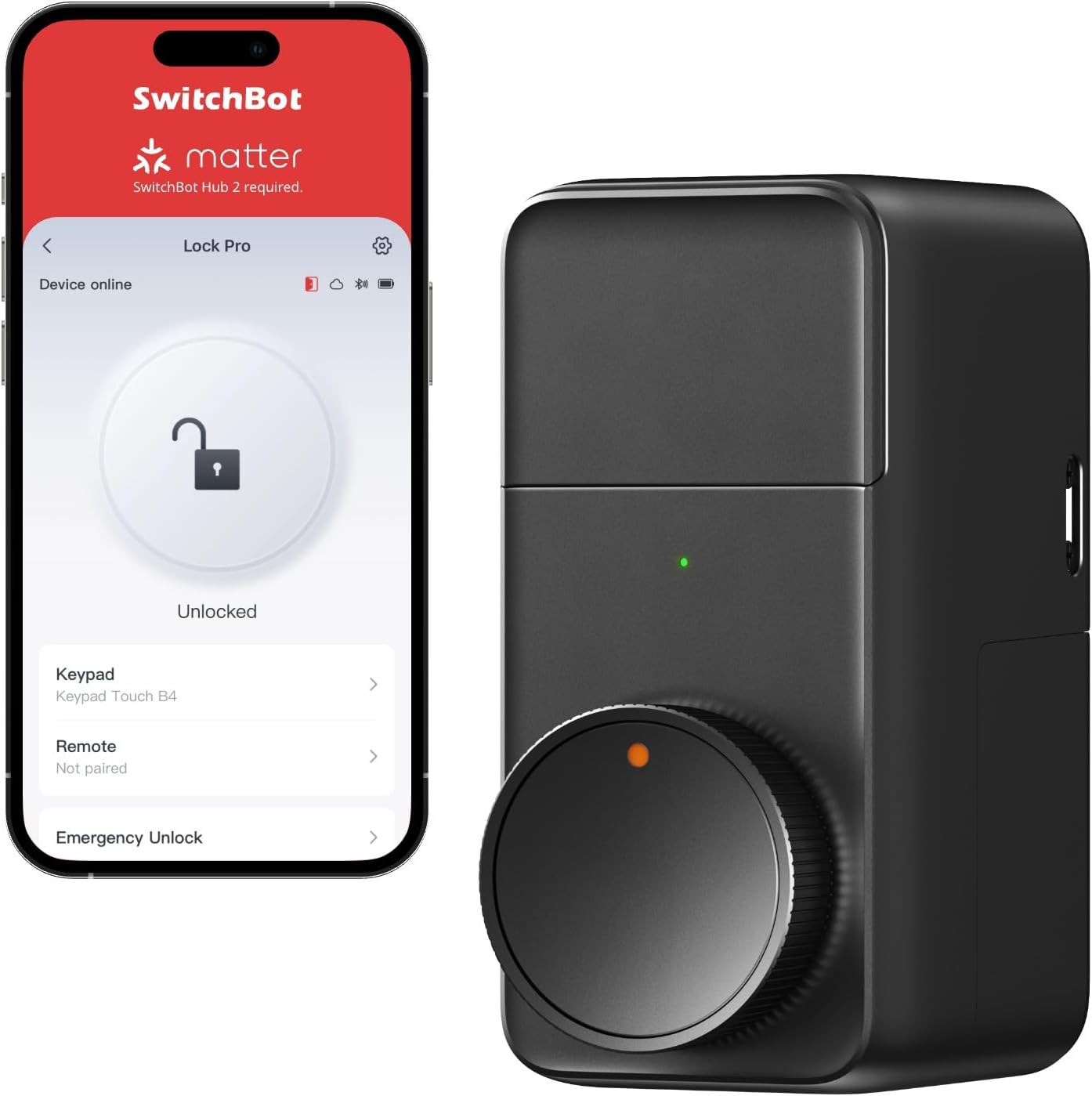 SwitchBot Smart Lock Pro, Keyless Entry Door Lock, Smart Door Lock Front Door, Electronic Smart Deadbolt, Fits Your Existing Deadbolt in Minutes, Add Hub 2 to Supports Matter, Alexa, Google, IFTTT - Image 2