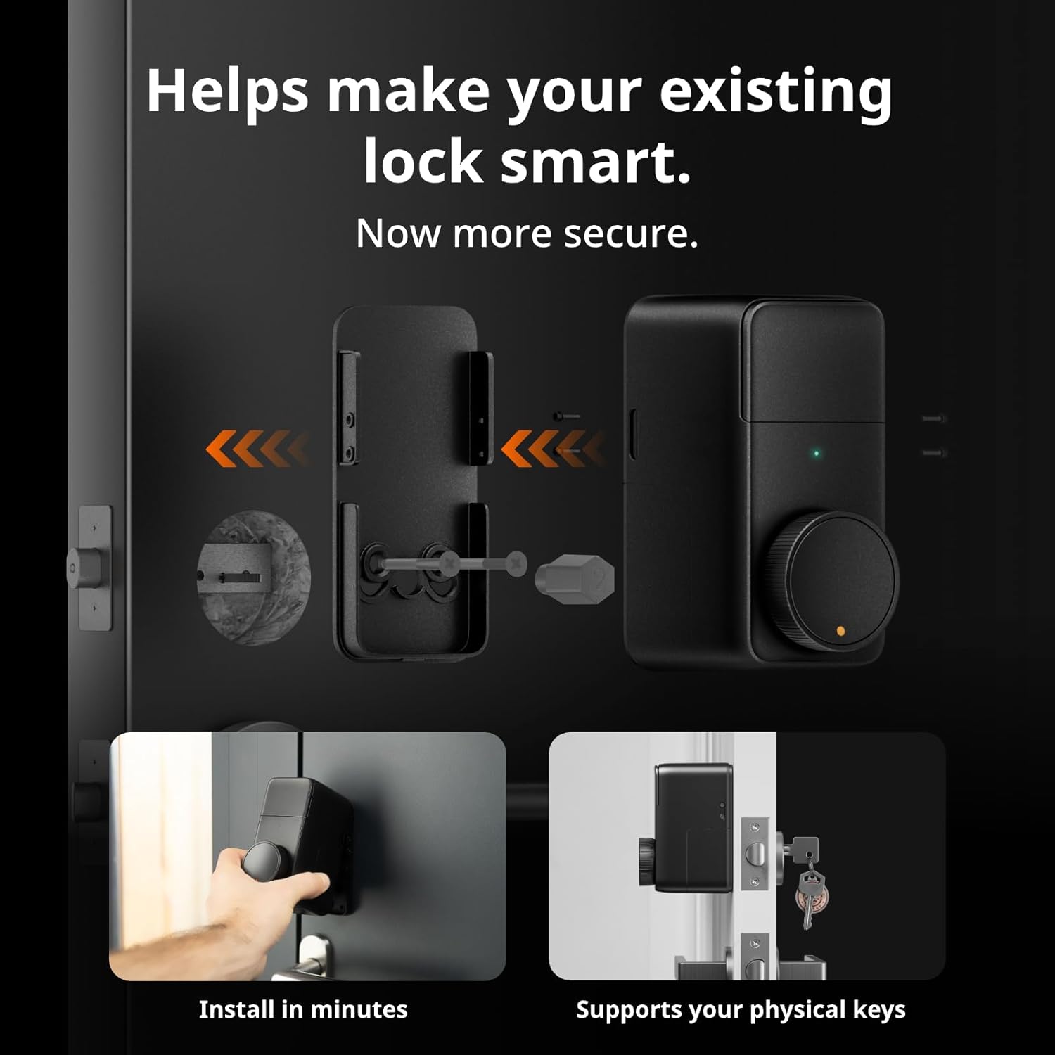 SwitchBot Smart Lock Pro, Keyless Entry Door Lock, Smart Door Lock Front Door, Electronic Smart Deadbolt, Fits Your Existing Deadbolt in Minutes, Add Hub 2 to Supports Matter, Alexa, Google, IFTTT - Image 3