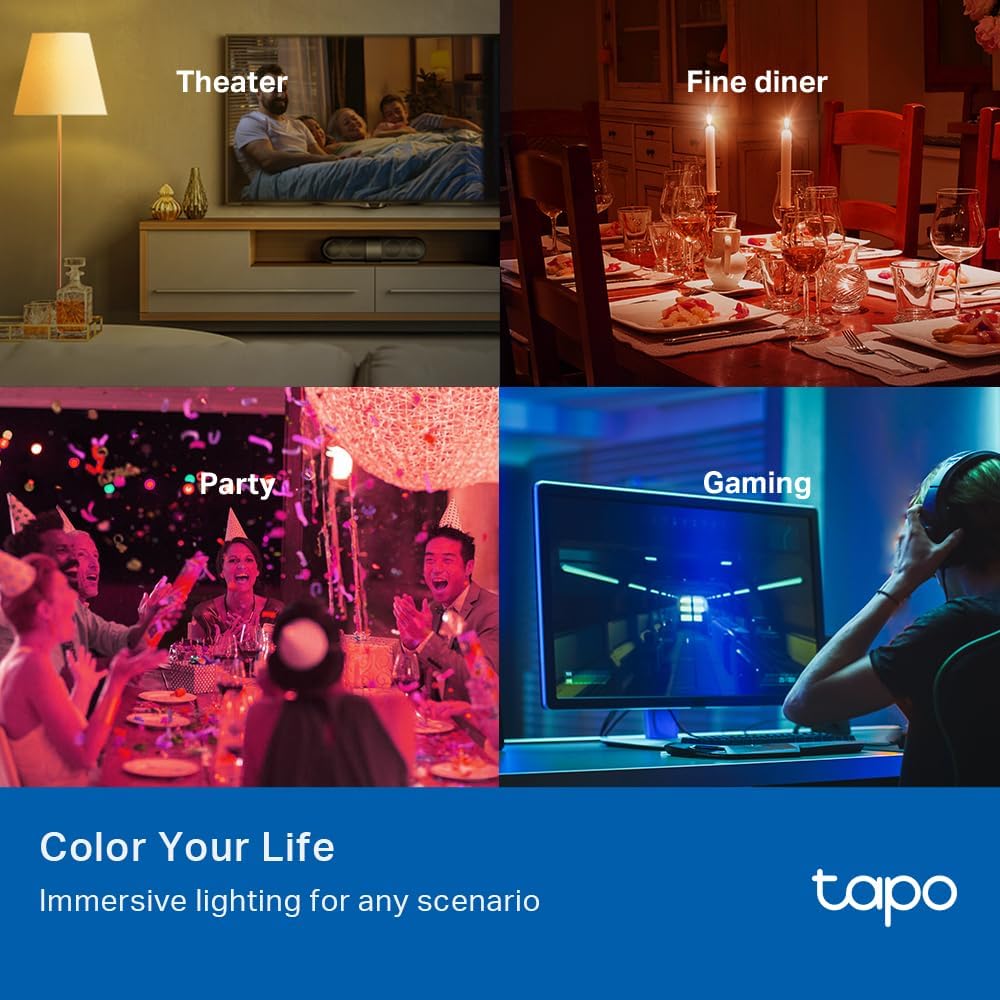 TP-Link Tapo Smart Light Bulbs, 16M Colors RGBW, Dimmable, Compatible with Alexa and Google Home, Amazon CFH&FFS, A19, 60W Equivalent, 800LM CRI>90, 2.4GHz WiFi only (Tapo L531E) - Image 3