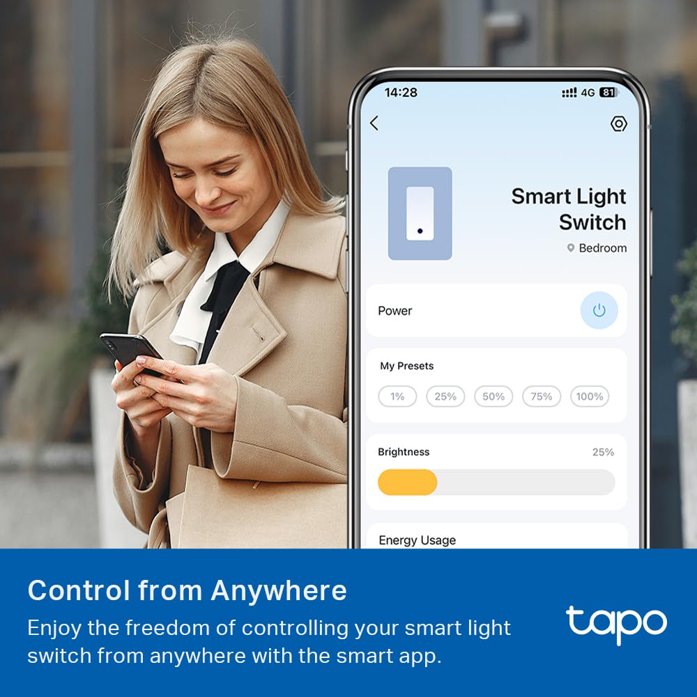 TP-Link Tapo Smart Switch, Single-Pole/3-Way/4-Way, Matter Compatible, Energy Monitoring, Neutral Wire Required, Works with Alexa, Siri, Google Home, SmartThings, UL Certified, 2.4GHZ Wi-Fi, Tapo S515 - Image 9