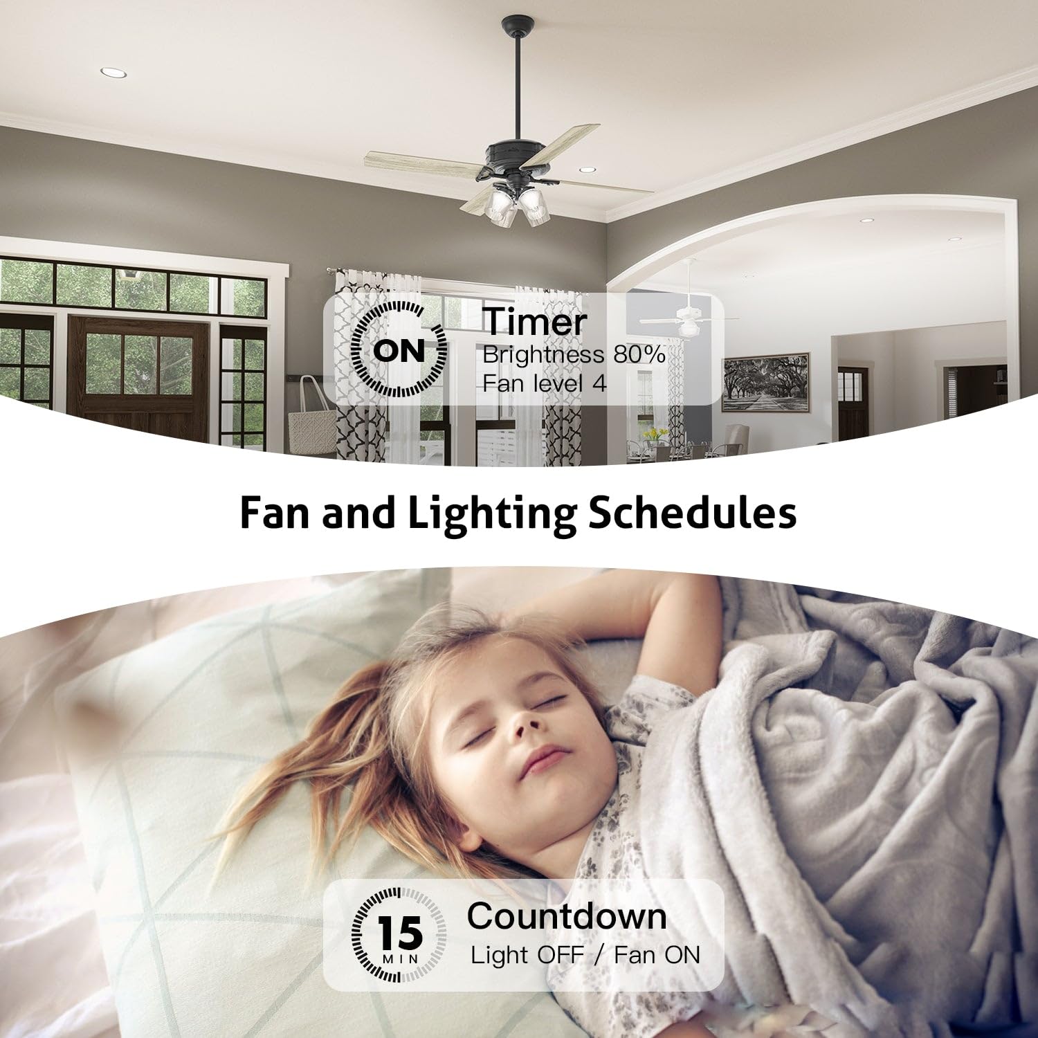 TREATLIFE Smart Ceiling Fan Control and Dimmer Light Switch, Neutral Wire Needed, Single Pole 2.4GHz WiFi Fan and Light Switch Combo, Works with Alexa, Google Home and SmartThings, Remote Control - Image 6