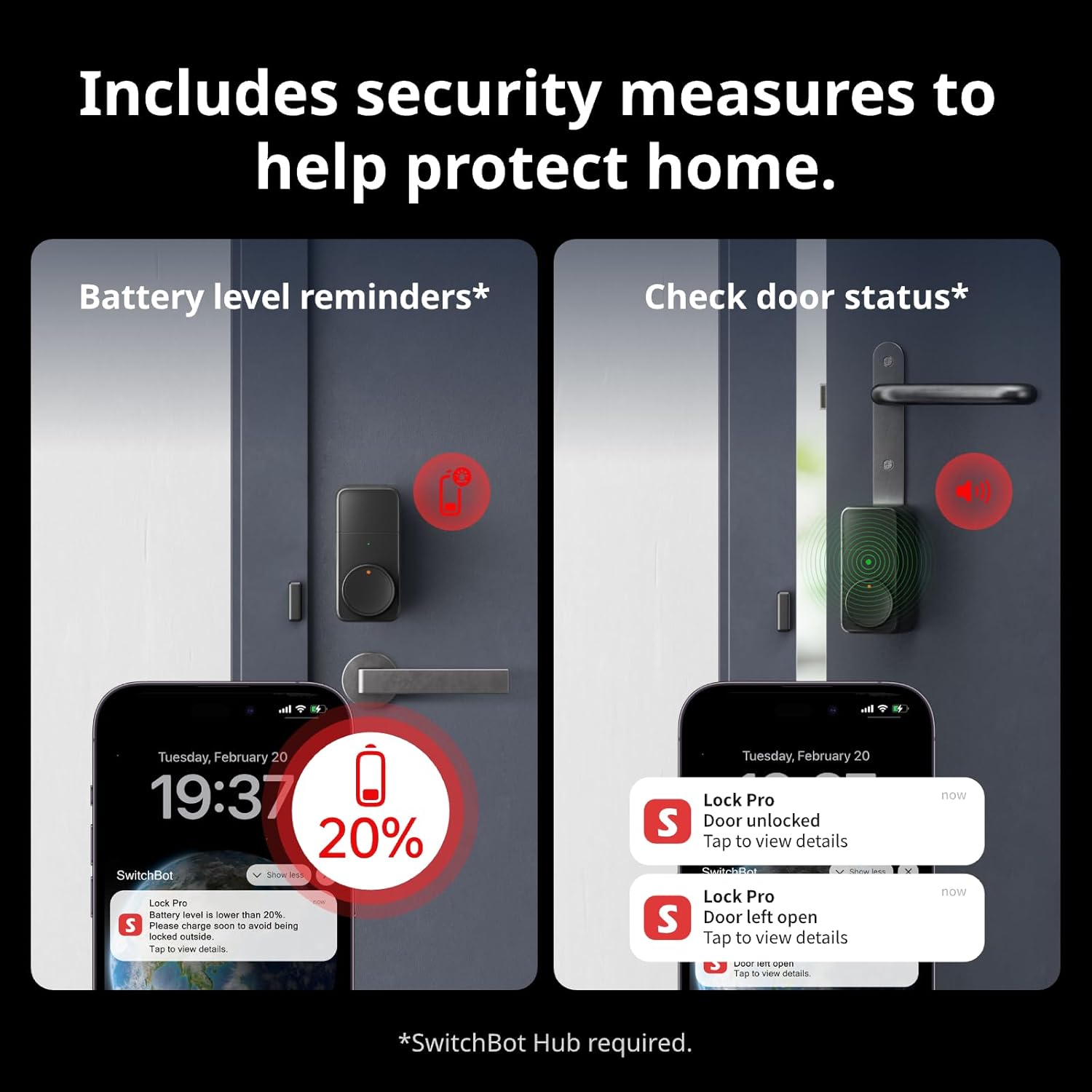 SwitchBot Smart Lock Pro, Keyless Entry Door Lock, Smart Door Lock Front Door, Electronic Smart Deadbolt, Fits Your Existing Deadbolt in Minutes, Add Hub 2 to Supports Matter, Alexa, Google, IFTTT - Image 10