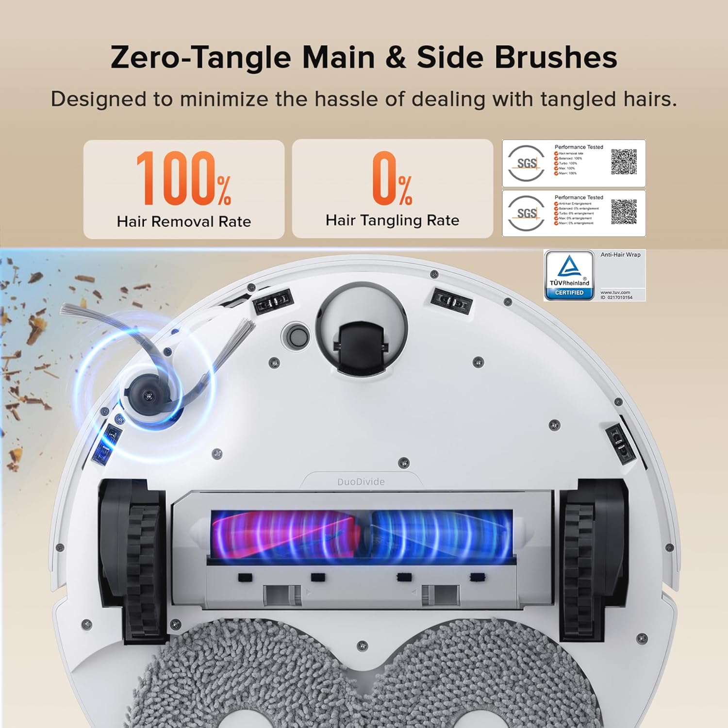 roborock Qrevo Curv S5X Robot Vacuum and Mop, 18500Pa Suction, Zero-Tangling Design, FlexiArm Side Brush & Mop, Smart Obstacle Avoidance, Self-Washing & Drying, Self-Emptying, Perfect for Carpet - Image 3
