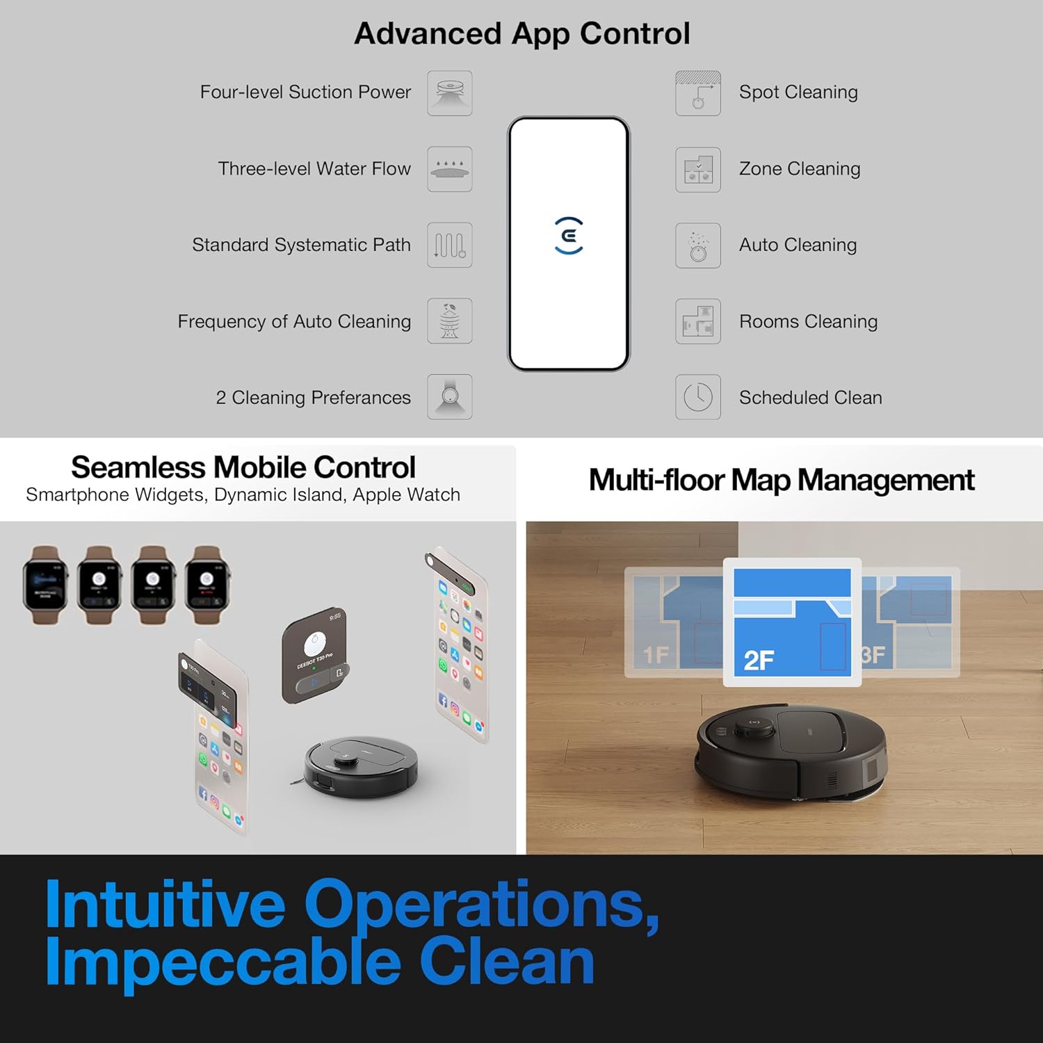 ECOVACS DEEBOT N20e Plus Robot Vacuum and Mop,with Bagless Self Emptying Station,10000Pa Powerful Suction,Anti-Tangle Technology,45-Day Capacity,300 Minutes Runtime,Perfect for Pet Hair - Image 8