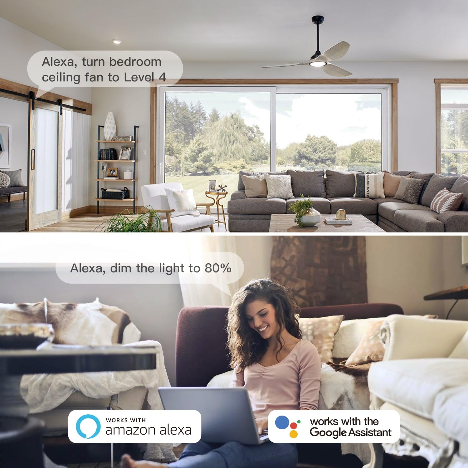 TREATLIFE Smart Ceiling Fan Control and Dimmer Light Switch, Neutral Wire Needed, Single Pole 2.4GHz WiFi Fan and Light Switch Combo, Works with Alexa, Google Home and SmartThings, Remote Control - Image 4