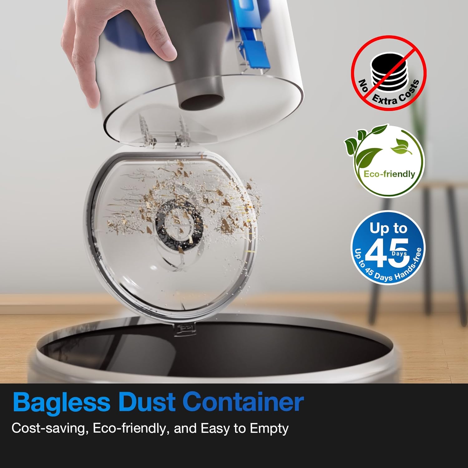 ECOVACS DEEBOT N20e Plus Robot Vacuum and Mop,with Bagless Self Emptying Station,10000Pa Powerful Suction,Anti-Tangle Technology,45-Day Capacity,300 Minutes Runtime,Perfect for Pet Hair - Image 5