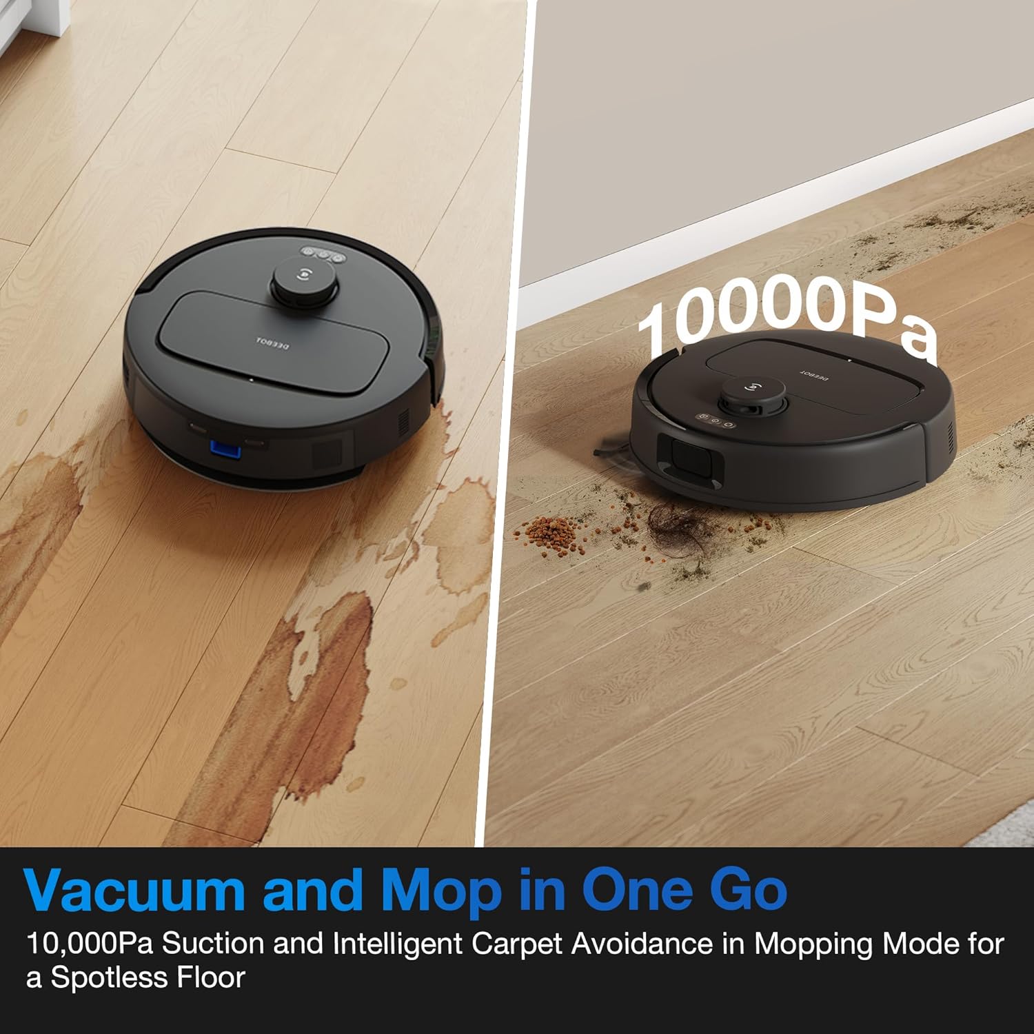 ECOVACS DEEBOT N20e Plus Robot Vacuum and Mop,with Bagless Self Emptying Station,10000Pa Powerful Suction,Anti-Tangle Technology,45-Day Capacity,300 Minutes Runtime,Perfect for Pet Hair - Image 4