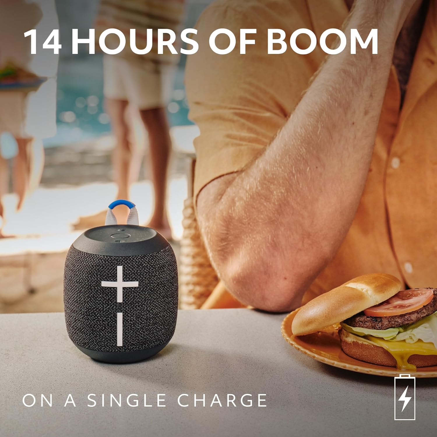 Ultimate Ears WONDERBOOM 4 Portable Waterproof Bluetooth Speaker with Big Bass and 360-Degree Sound, Dustproof Floating Speaker with 131ft (40m) Range - Gray - Image 5