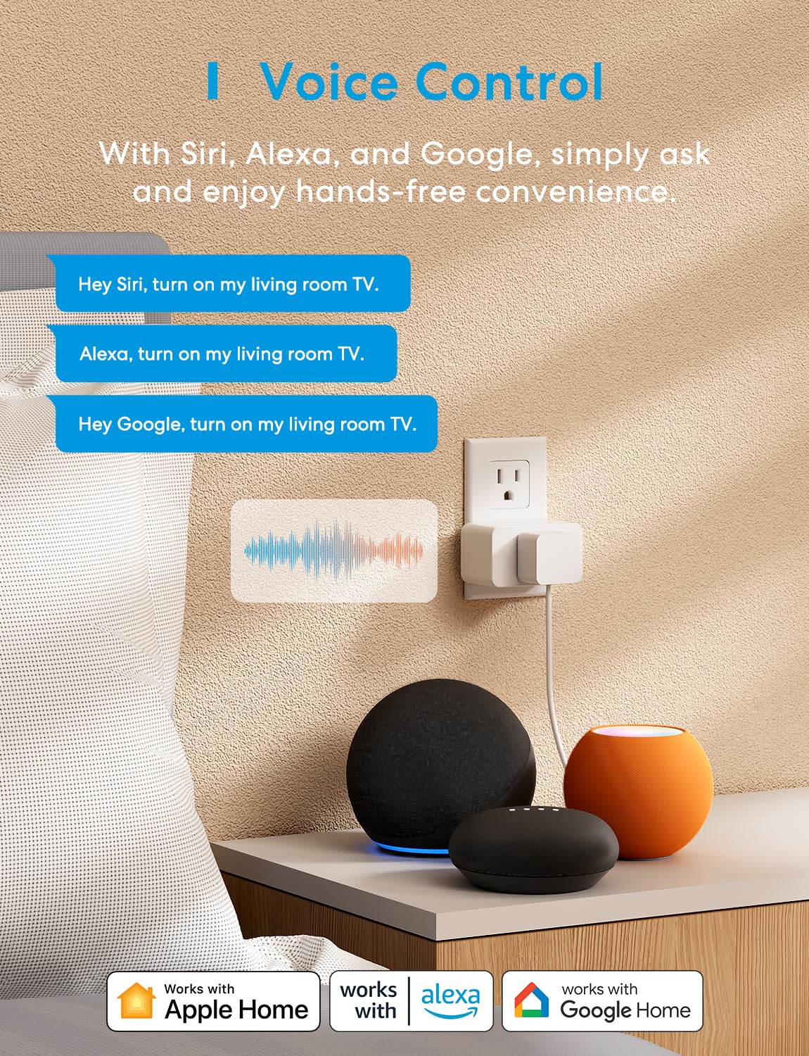 meross Matter Smart Plug Mini, Energy Monitoring, Wi-Fi Outlet Support Apple HomeKit, Alexa, Google Home, MSS Easy Setup, 4 Pack - Image 10