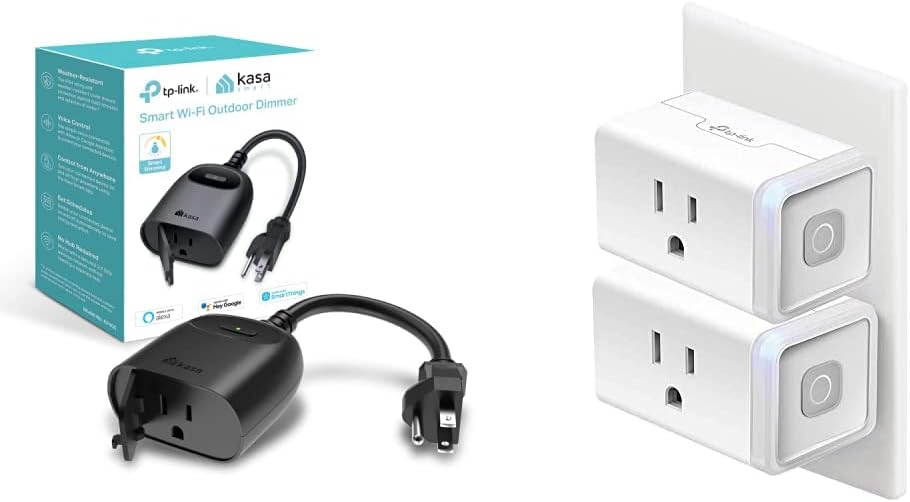 Kasa Smart Outdoor Dimmer Plug by TP-Link (KP405) & Plug by TP-Link (HS103P2) - Smart Home WiFi Outlet Works with Alexa, Echo and Google Home, No Hub Required, Remote Control, white - Image 2