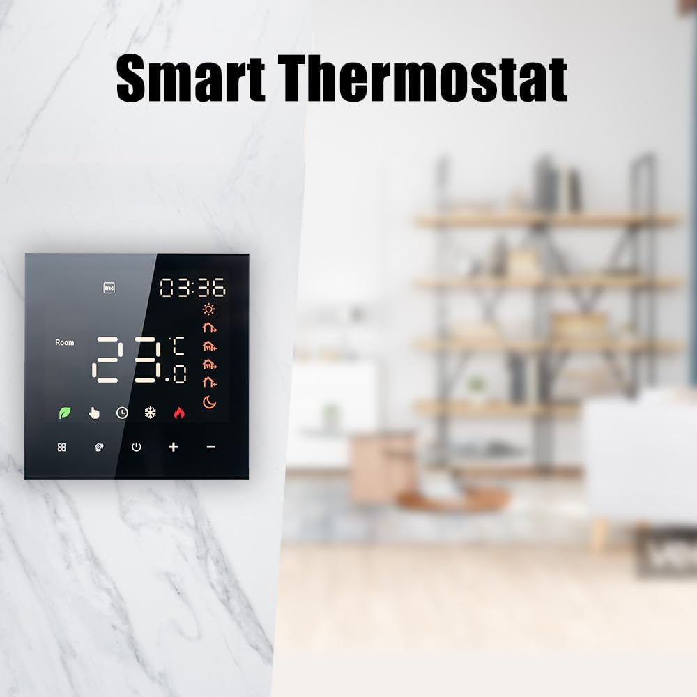 GEOINU Smart Tuya WiFi Ther-mostat Voice Control 3A Digital Programmable LCD Display Touchscreen Underfloor Heating Tempe-rature Controller Digital Intelligent Wall Ther-mostat for Water Heating - Image 5