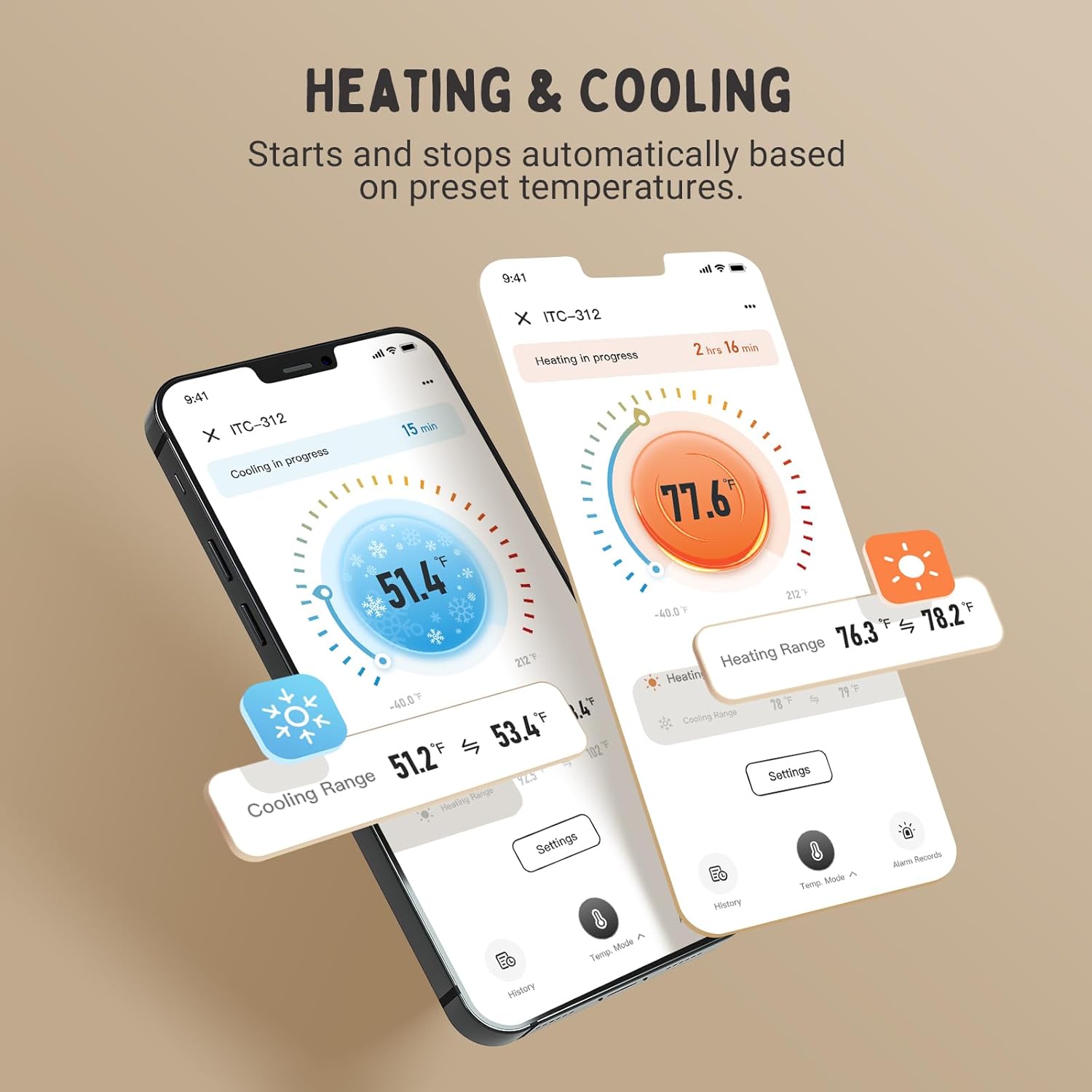 INKBIRD ITC-312 Heating & Cooling Bluetooth Temperature Controller 1200W 10A Smart Thermostat for Home Brewing Fermentation Breeding Incubator Greenhouse Aquarium Fish Tank - Image 5