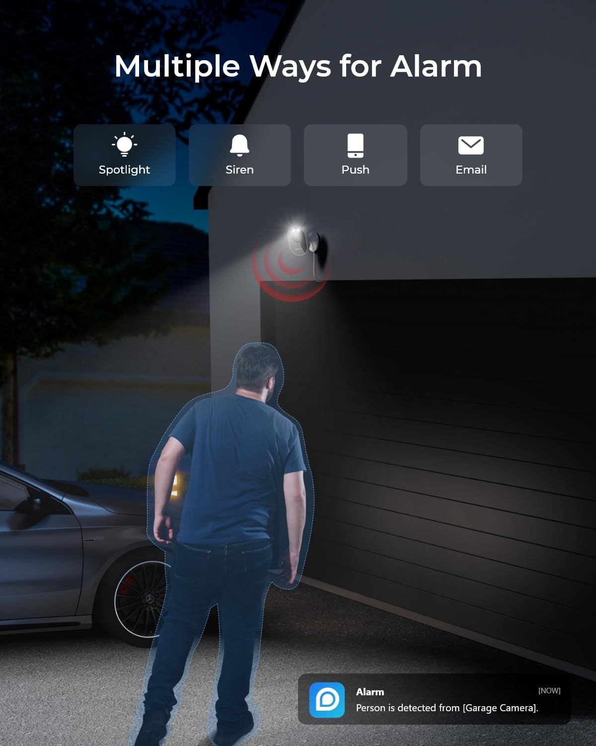 REOLINK Lumus, Upgraded 2K 4MP Outdoor Security Camera with Spotlights, 2.4/5GHz Dual-Band WiFi Camera Plug in, Smart Person/Vehicle/Animal Detection with Instant Alerts, Two-Way Talk, Local Storage - Image 6
