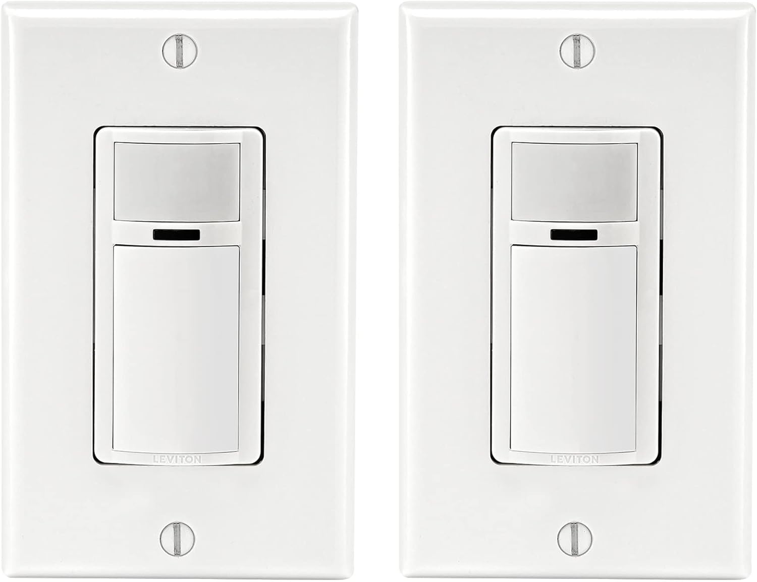 Leviton 2-Pack Decora Occupancy Motion Sensor Light Switch, Auto-On, 2A, Residential Grade, Single Pole, DOS02-2PK, White - Image 2