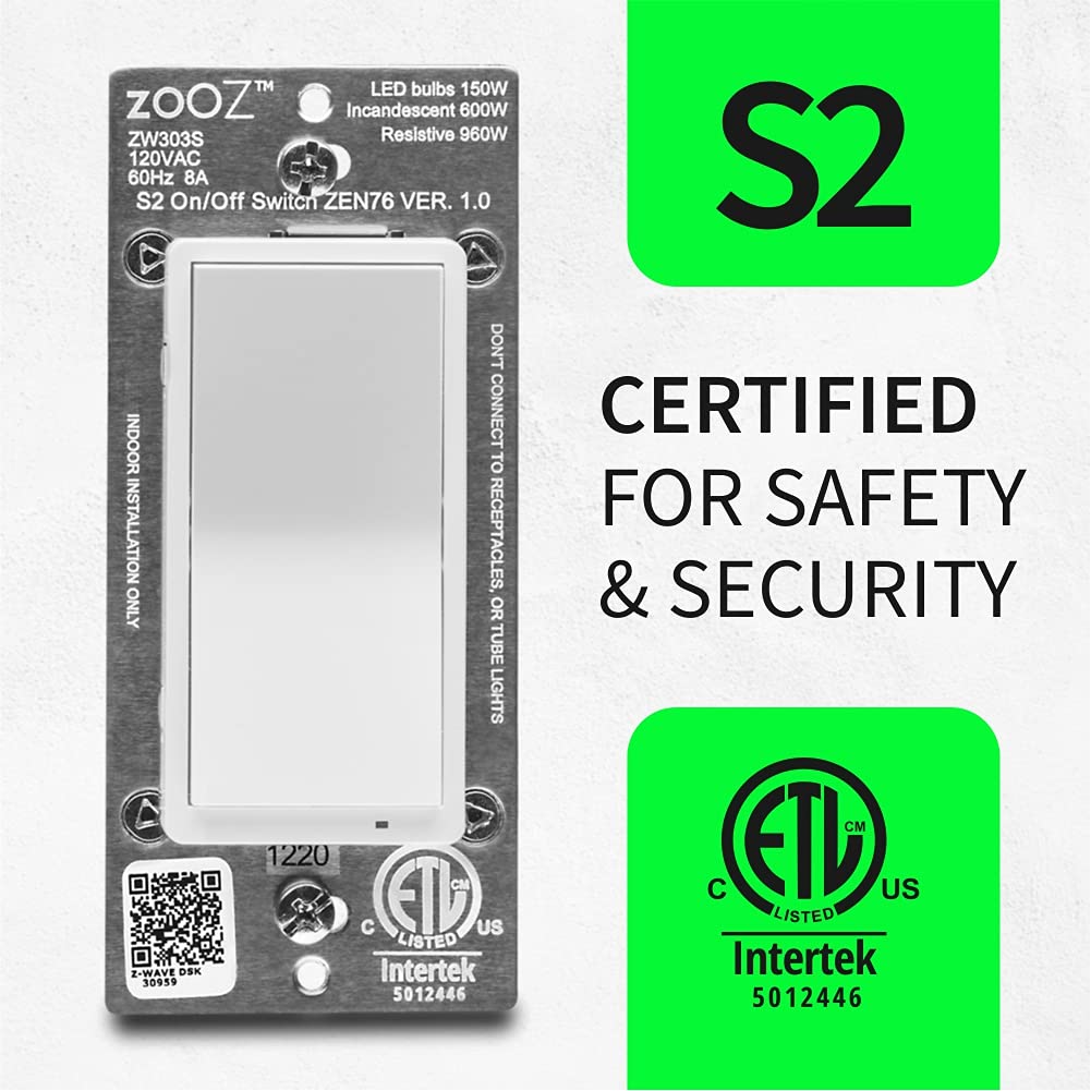 Zooz 800 Series Z-Wave Long Range S2 On Off Switch ZEN76 800LR, White | Simple Direct 3-Way and 4-Way Solution (Works with Regular Switches, No Aux Switch Needed) | Z-Wave Hub Required - Image 7