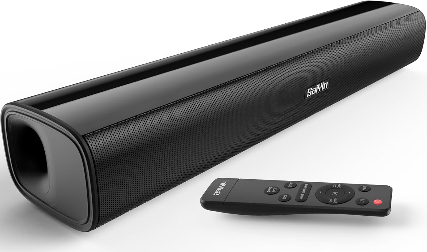 Saiyin Compact Sound Bar,40 Watts Small Soundbar for TV,Surround Sound System TV Sound Bar Speakers with Bluetooth/Optical/AUX Connection for PC/Gaming/Projectors,17inch - Image 2