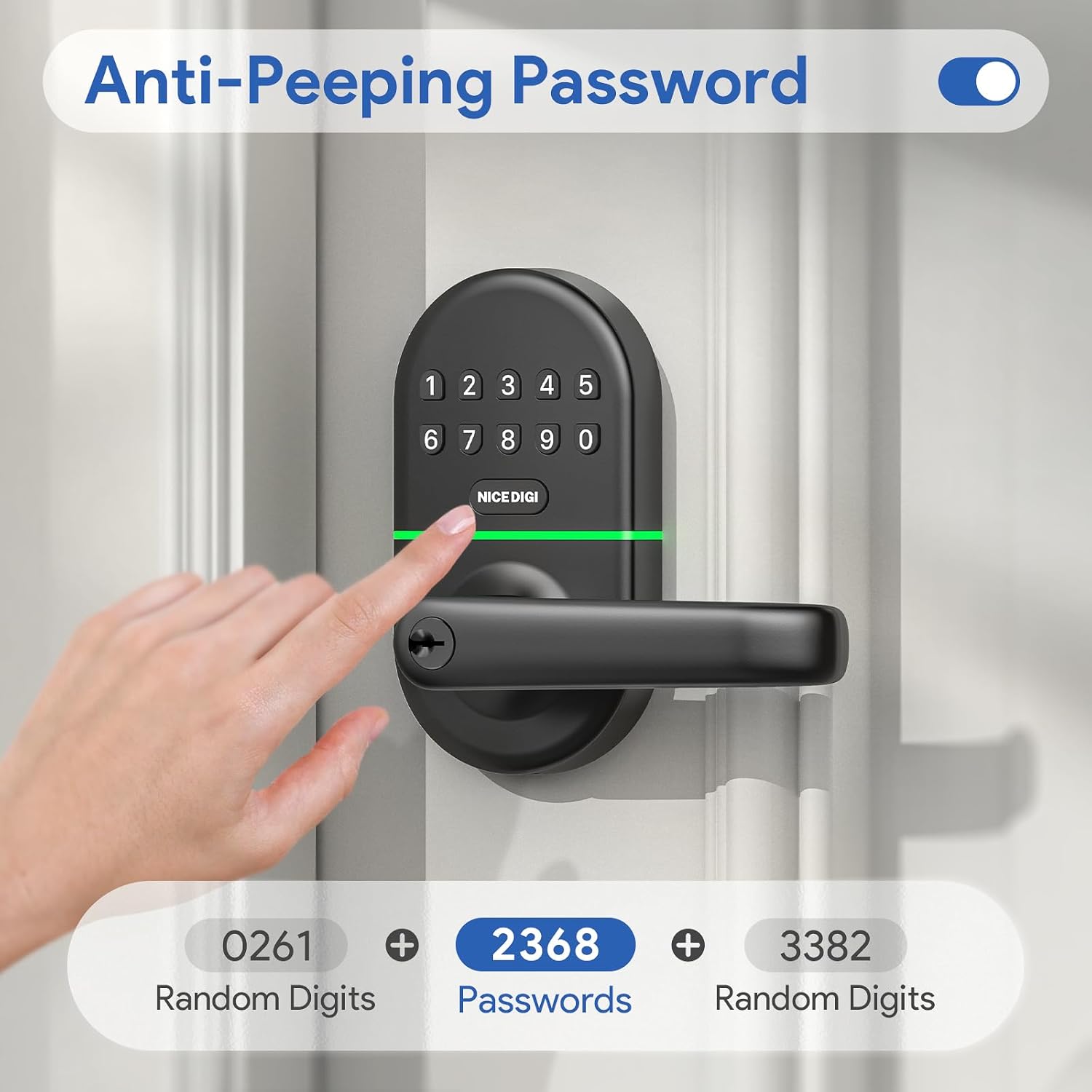 Smart Keypad Door Lock with Handle: Keyless Entry for Front Door by NICE DIGI, Original Seller - Image 9
