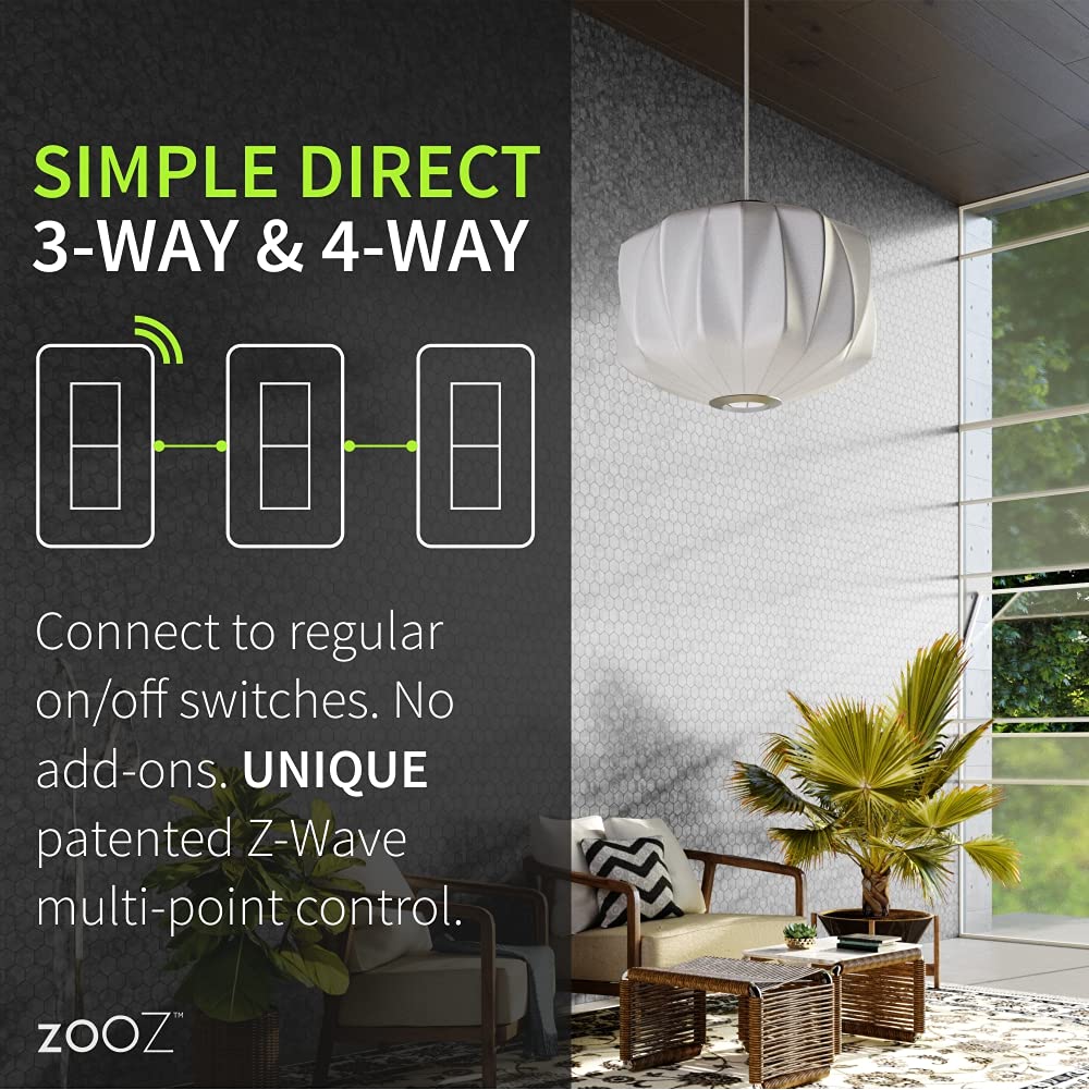 Zooz 800 Series Z-Wave Long Range S2 On Off Switch ZEN76 800LR, White | Simple Direct 3-Way and 4-Way Solution (Works with Regular Switches, No Aux Switch Needed) | Z-Wave Hub Required - Image 4