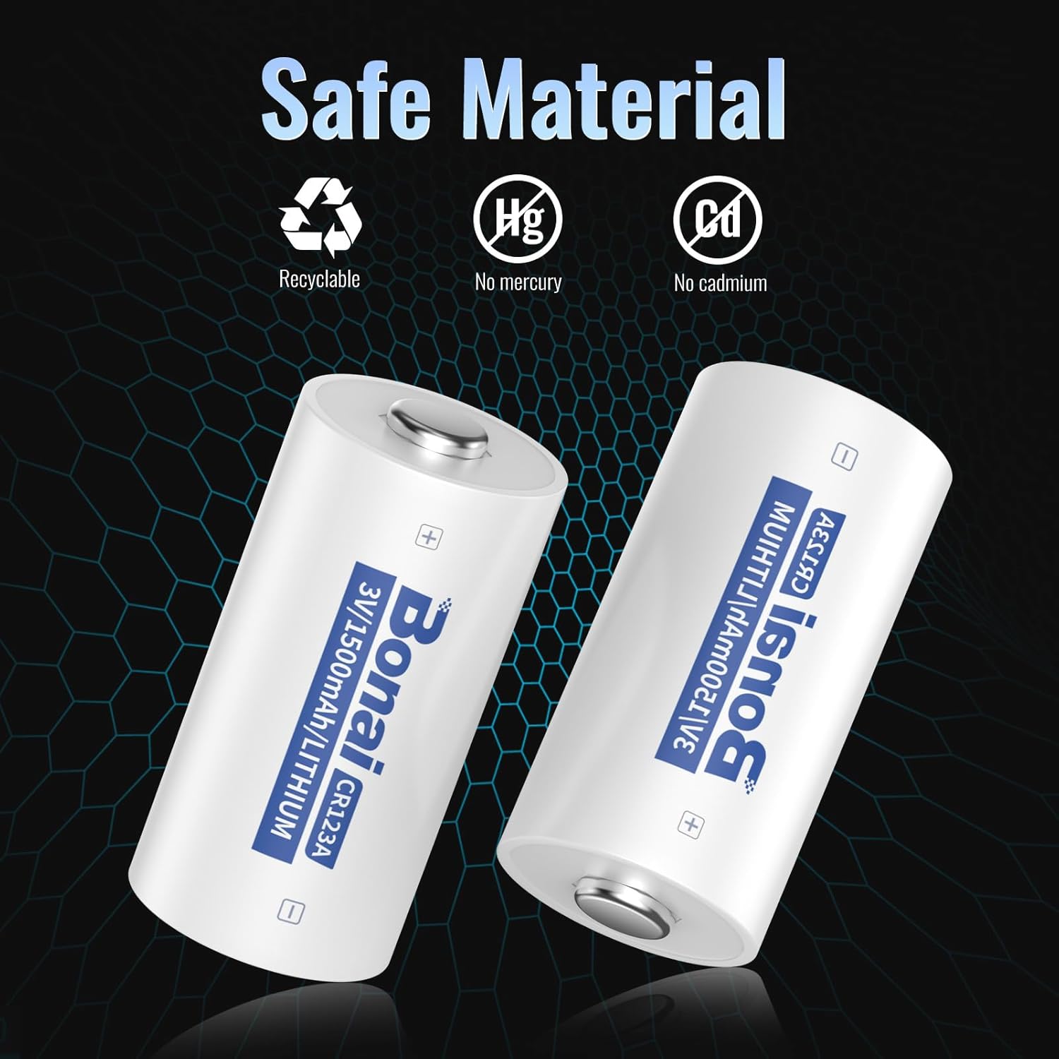 BONAI CR123A 3V Lithium Battery 1500mAh, 8 Pack Non-Rechargeable CR17345 CR17335 DL123A Battery for Photo Camera Flashlight Alarm System Smart Lock Smoke Detector - Image 5