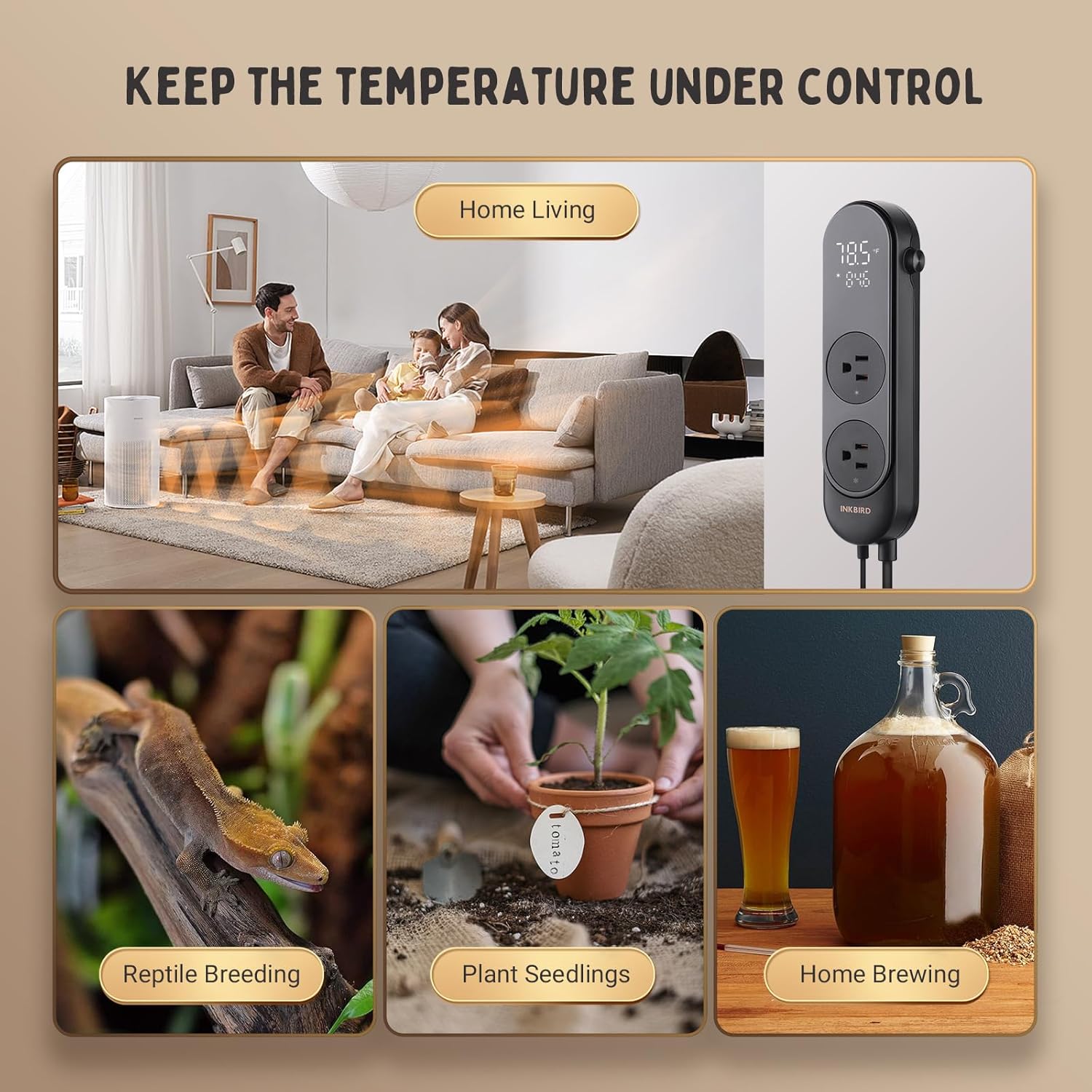 INKBIRD ITC-312 Heating & Cooling Bluetooth Temperature Controller 1200W 10A Smart Thermostat for Home Brewing Fermentation Breeding Incubator Greenhouse Aquarium Fish Tank - Image 9