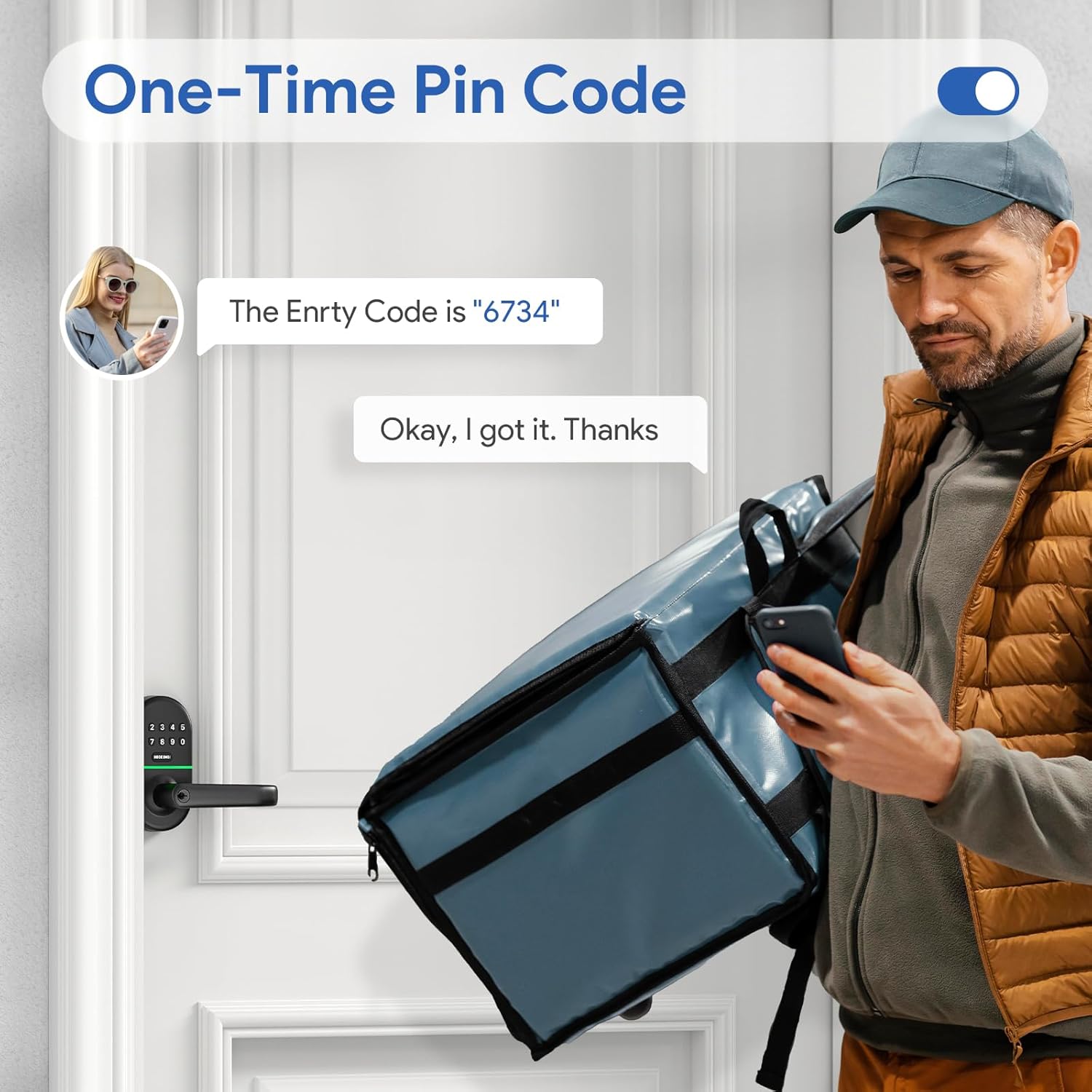 Smart Keypad Door Lock with Handle: Keyless Entry for Front Door by NICE DIGI, Original Seller - Image 5
