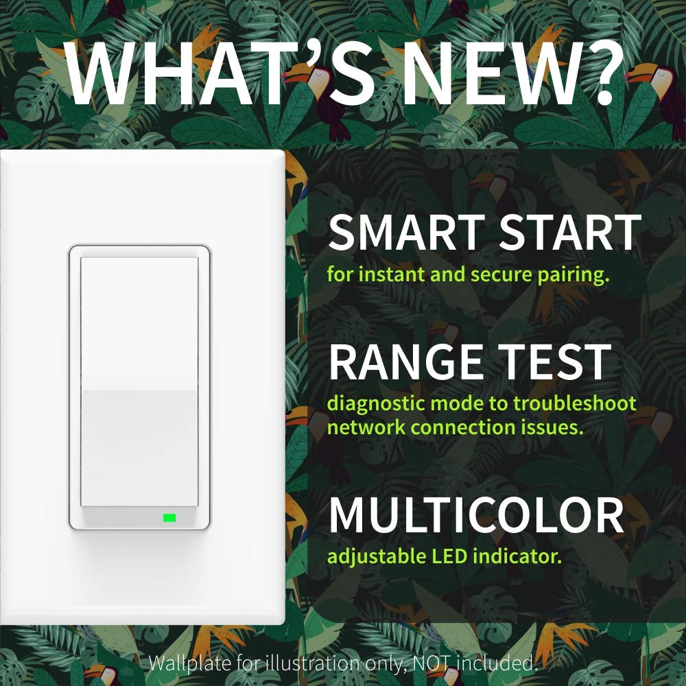 Zooz 800 Series Z-Wave Long Range S2 On Off Switch ZEN76 800LR, White | Simple Direct 3-Way and 4-Way Solution (Works with Regular Switches, No Aux Switch Needed) | Z-Wave Hub Required - Image 5